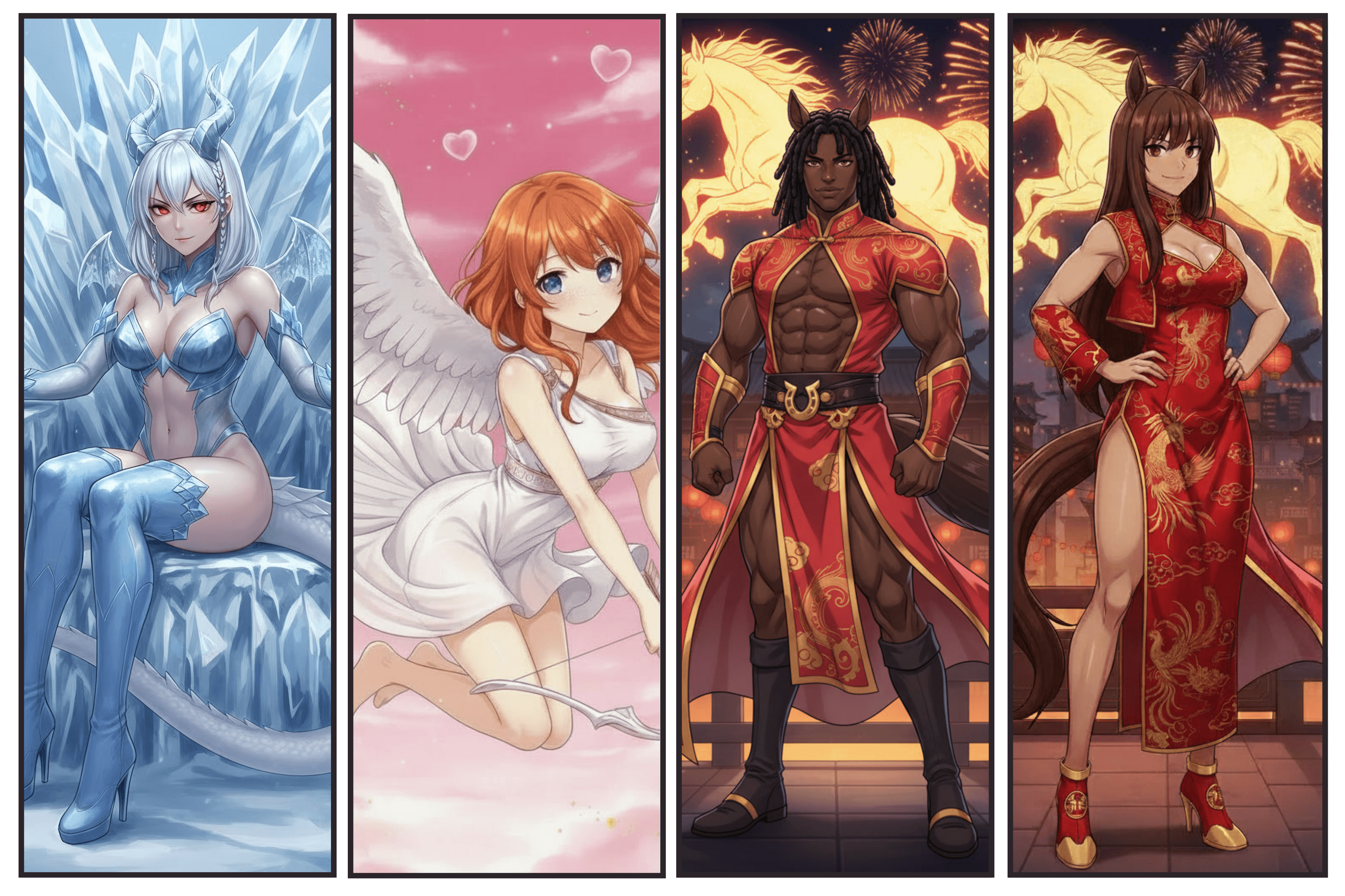 Année du Cheval 2026 et Saint-Valentin: récap Février 2026 - illustration variée