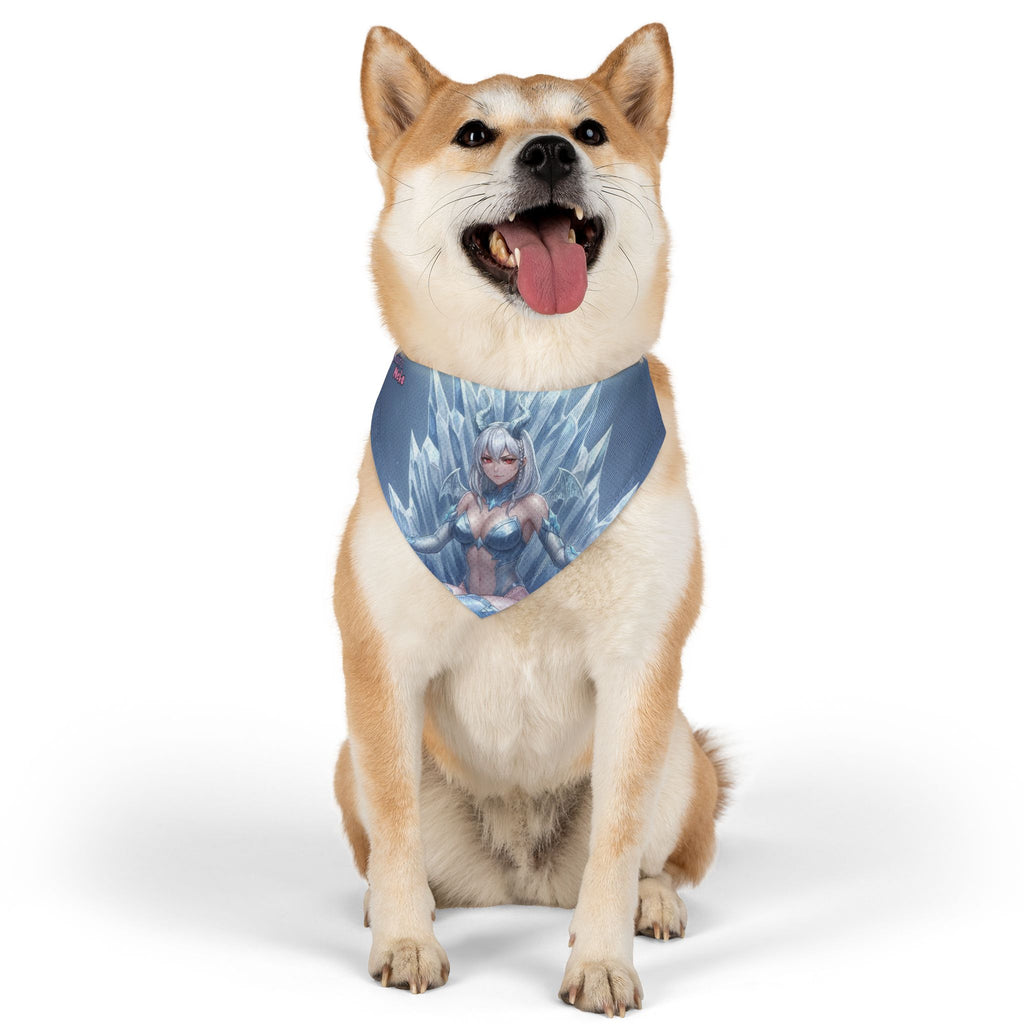 Collier bandana chat & chien Anime YUKI Dragonne de Glace Fantasy sur un chien avec des oreilles de Kemonomimi, Kuro Neko Shop