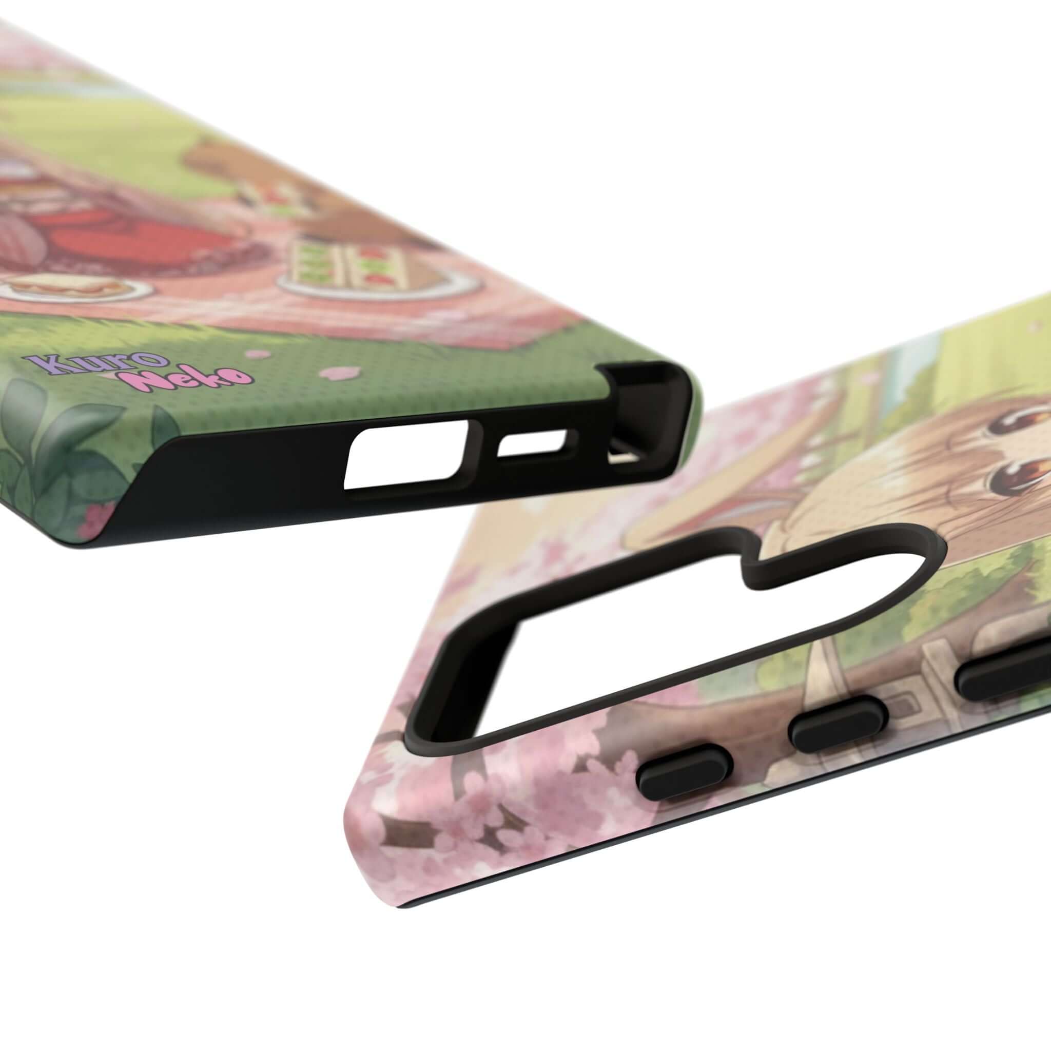 Coque de Téléphone Anime HARU Muse Chibi Pique-nique montrant des détails de design et d'impression, Kuro Neko Shop