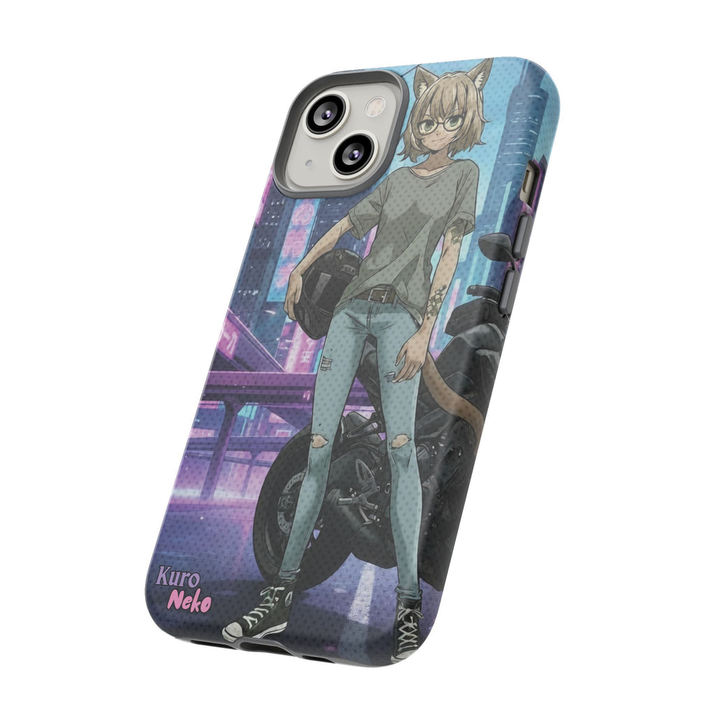 Coque téléphone Anime HANKO Style Cyberpunk & Chatte Rebelle