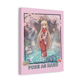 Toile Mate Anime HARU illustration d'une muse lapine dans un sanctuaire de sakura et onsen.