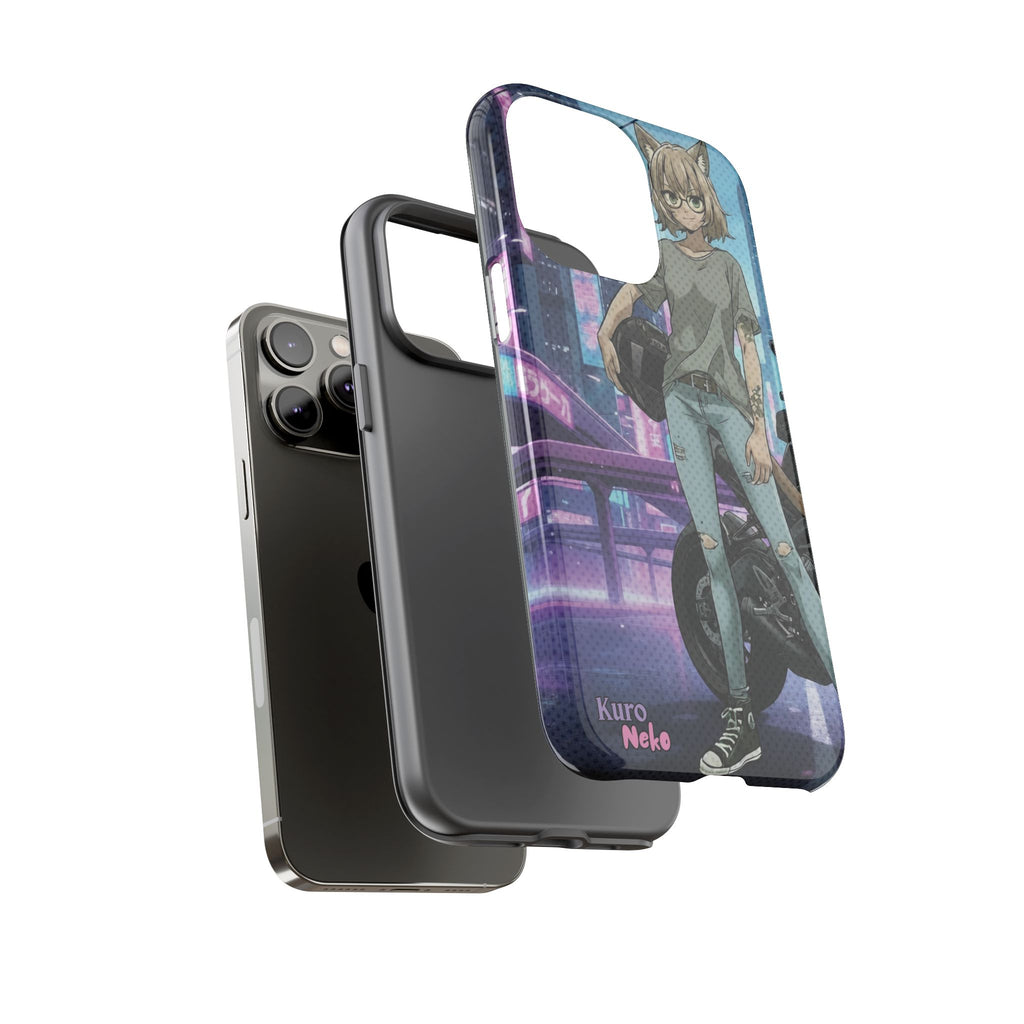 Coque téléphone Anime HANKO Style Cyberpunk & Chatte Rebelle