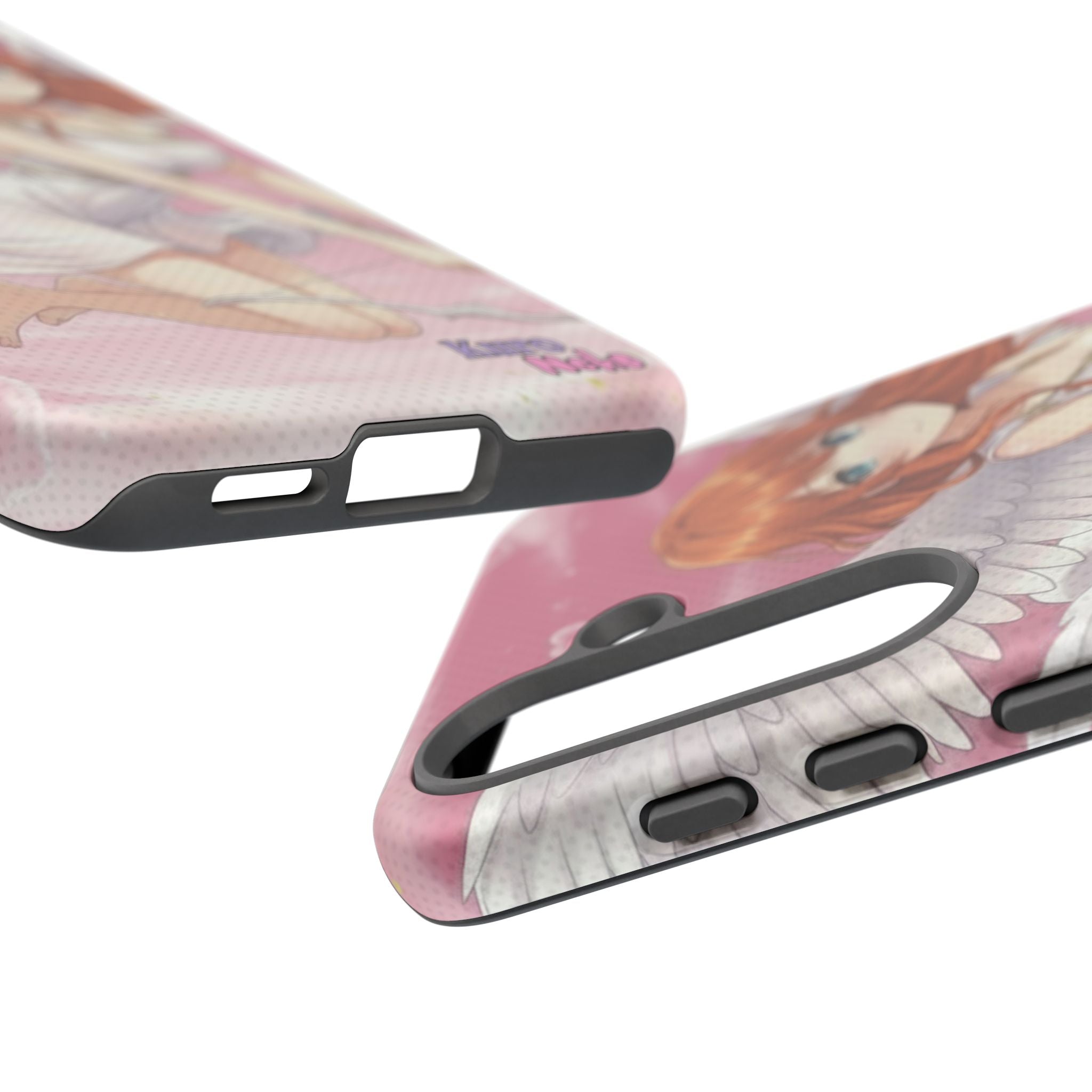 Coque Téléphone Anime AIKO Muse Cygne & Douceur Pastel, montre un design avec des oreilles d'animaux et un style anime, Kuro Neko Shop.