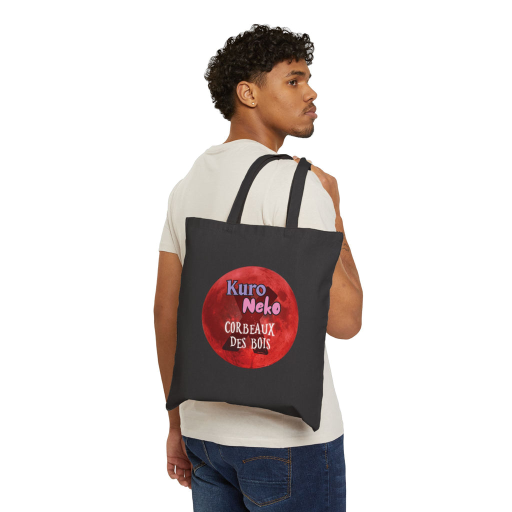 Tote bag Anime YORU avec design Kuro Neko Corbeaux Des Bois, idéal pour les amateurs de style gothique.