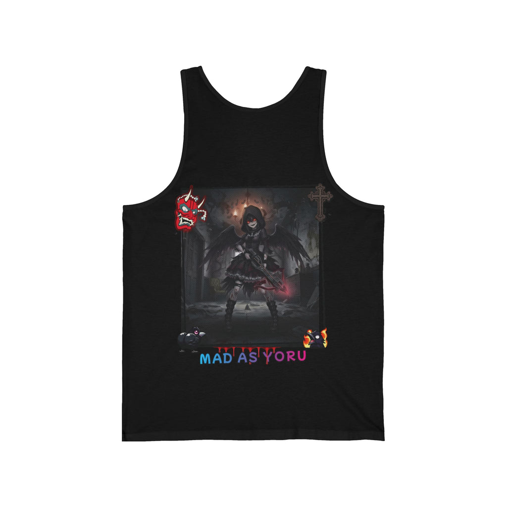 Débardeur Anime YORUmuse Corbeau Gothique & Horreur avec un design de Yoru, une muse corbeau, Kuro Neko Shop.