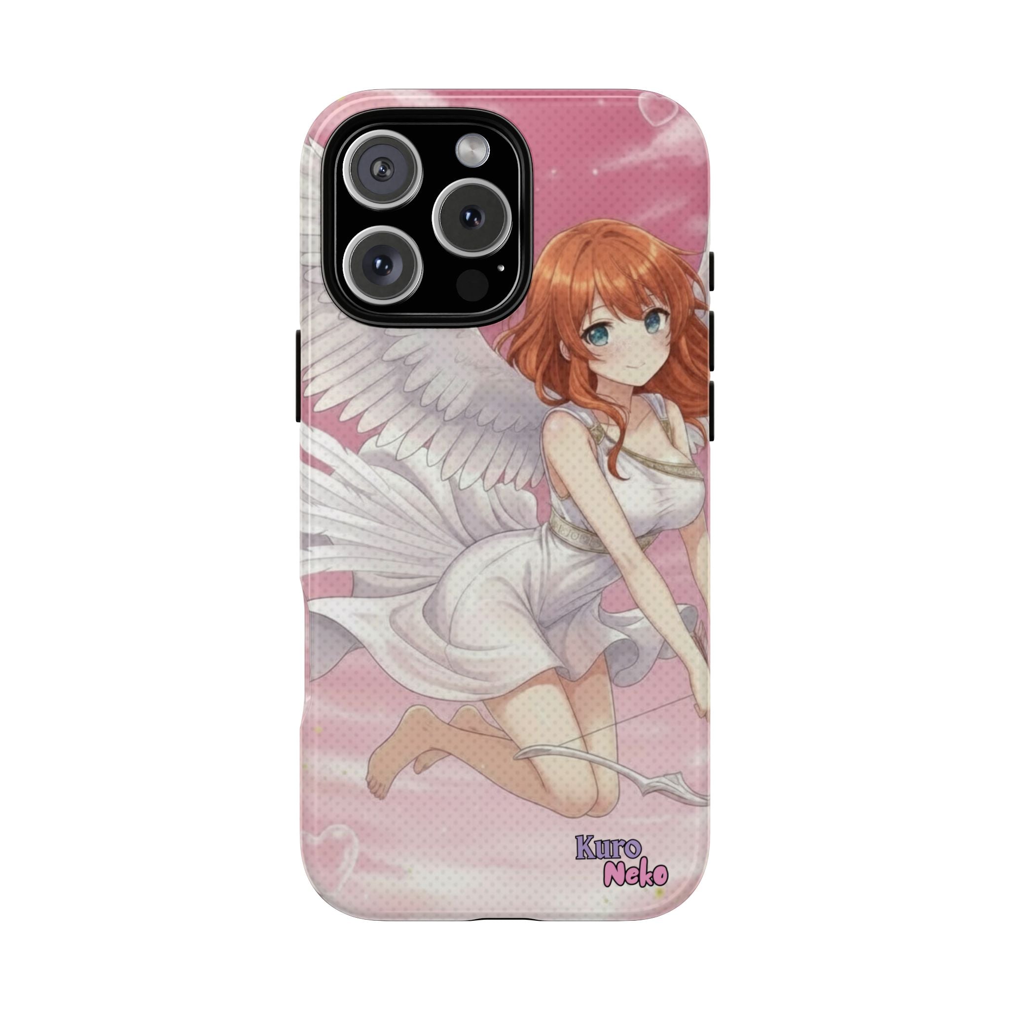 Coque Téléphone Anime AIKO Muse Cygne & Douceur Pastel avec personnage au look anime, oreilles d'animaux et style manga, Kuro Neko Shop.