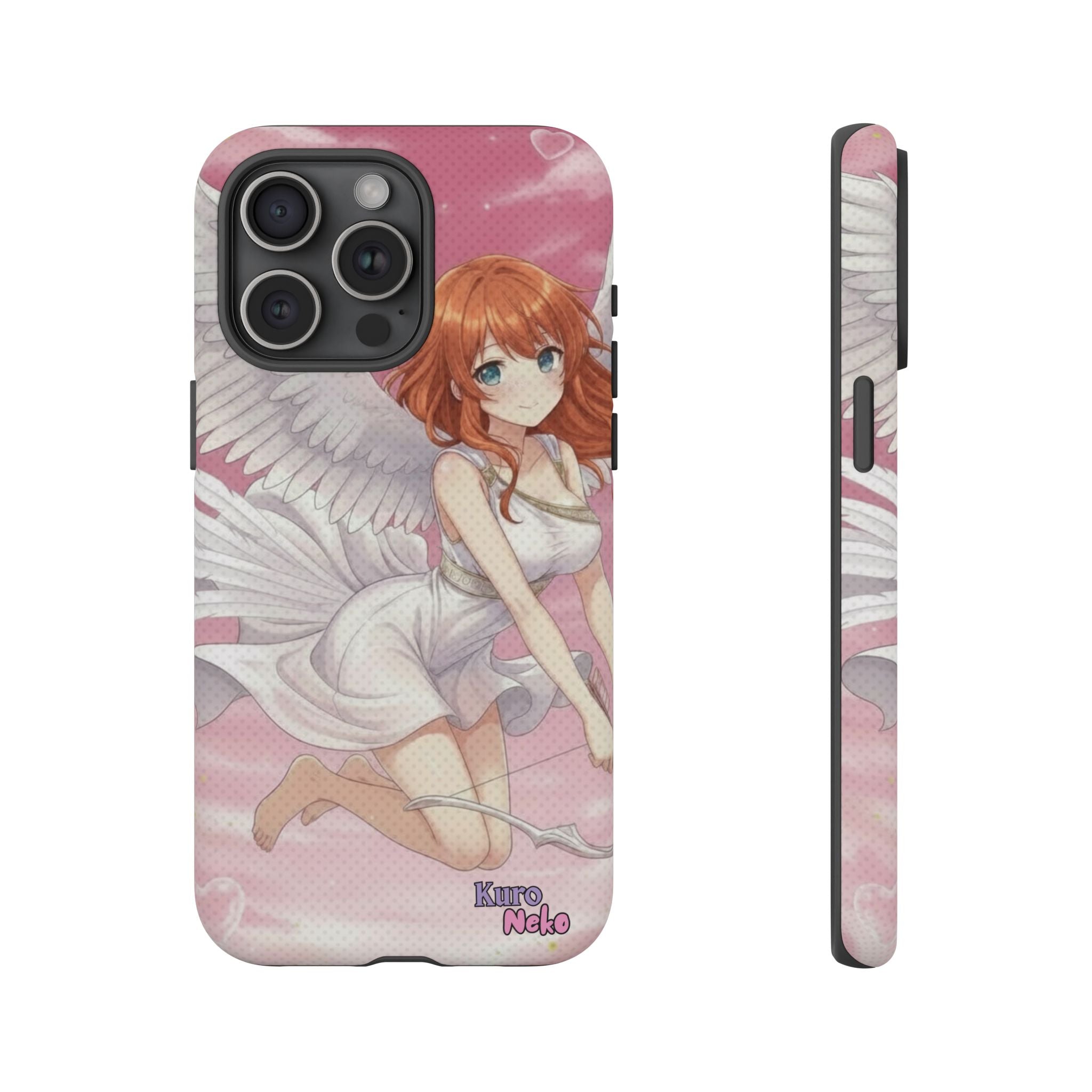 Coque Téléphone Anime AIKO Muse Cygne & Douceur Pastel avec design d'ange aux ailes blanches, Kuro Neko Shop.