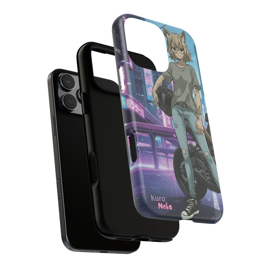 Coque téléphone Anime HANKO Style Cyberpunk & Chatte Rebelle