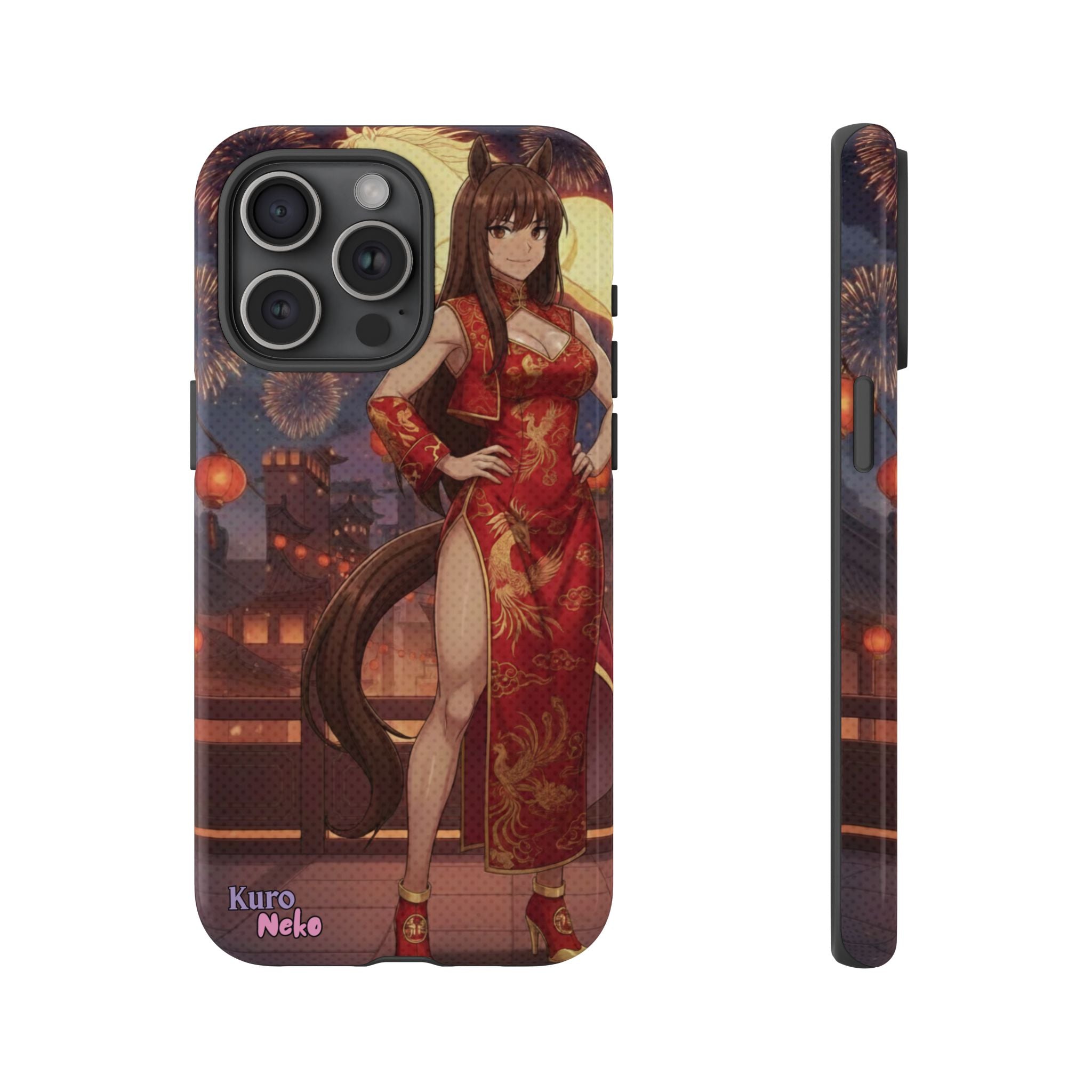 Coque téléphone AKARI waifu cheval Année du Cheval 2026 zodiaque chinois iPhone Samsung protection double couche
