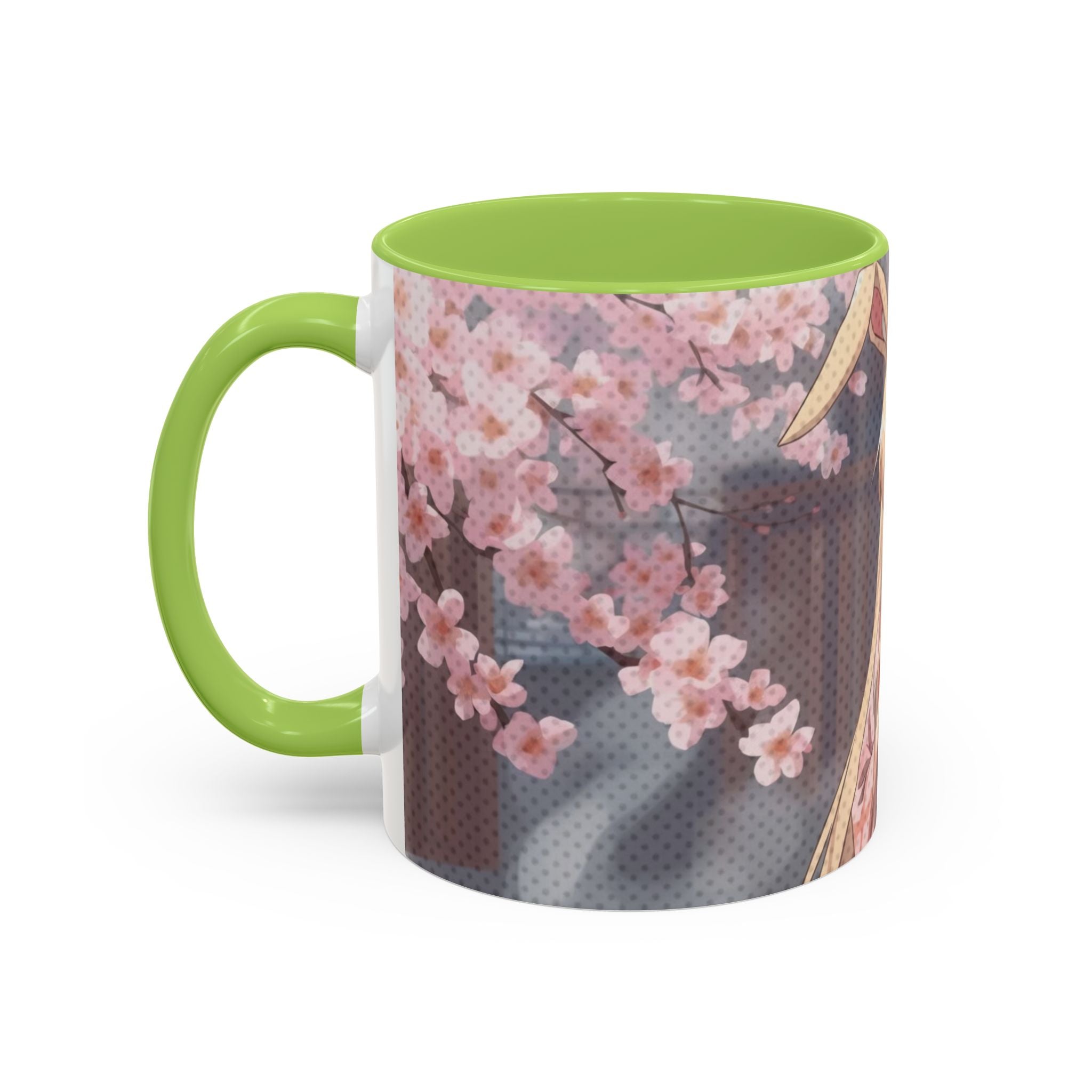 Tasse anime HARU bunny girl VERT PASTEL 330ml vue de profil poignée ergonomique