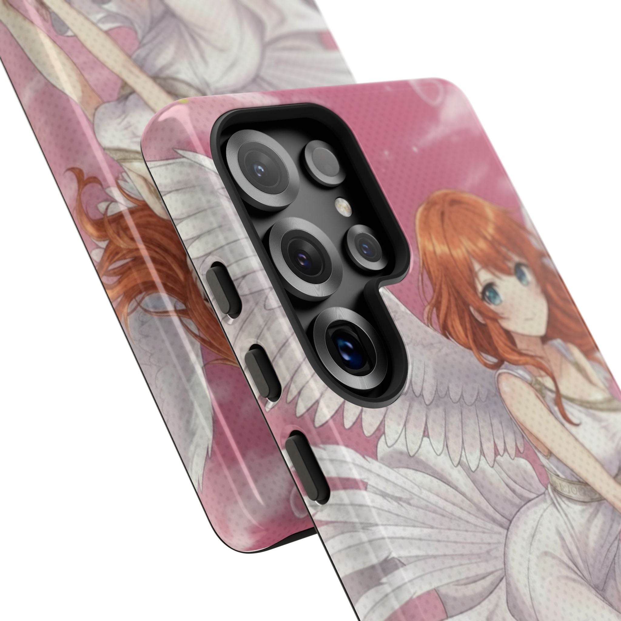 Coque Téléphone Anime AIKO Muse Cygne & Douceur Pastel avec personnage kemonomimi, oreilles d'animaux et design pastel, Kuro Neko Shop