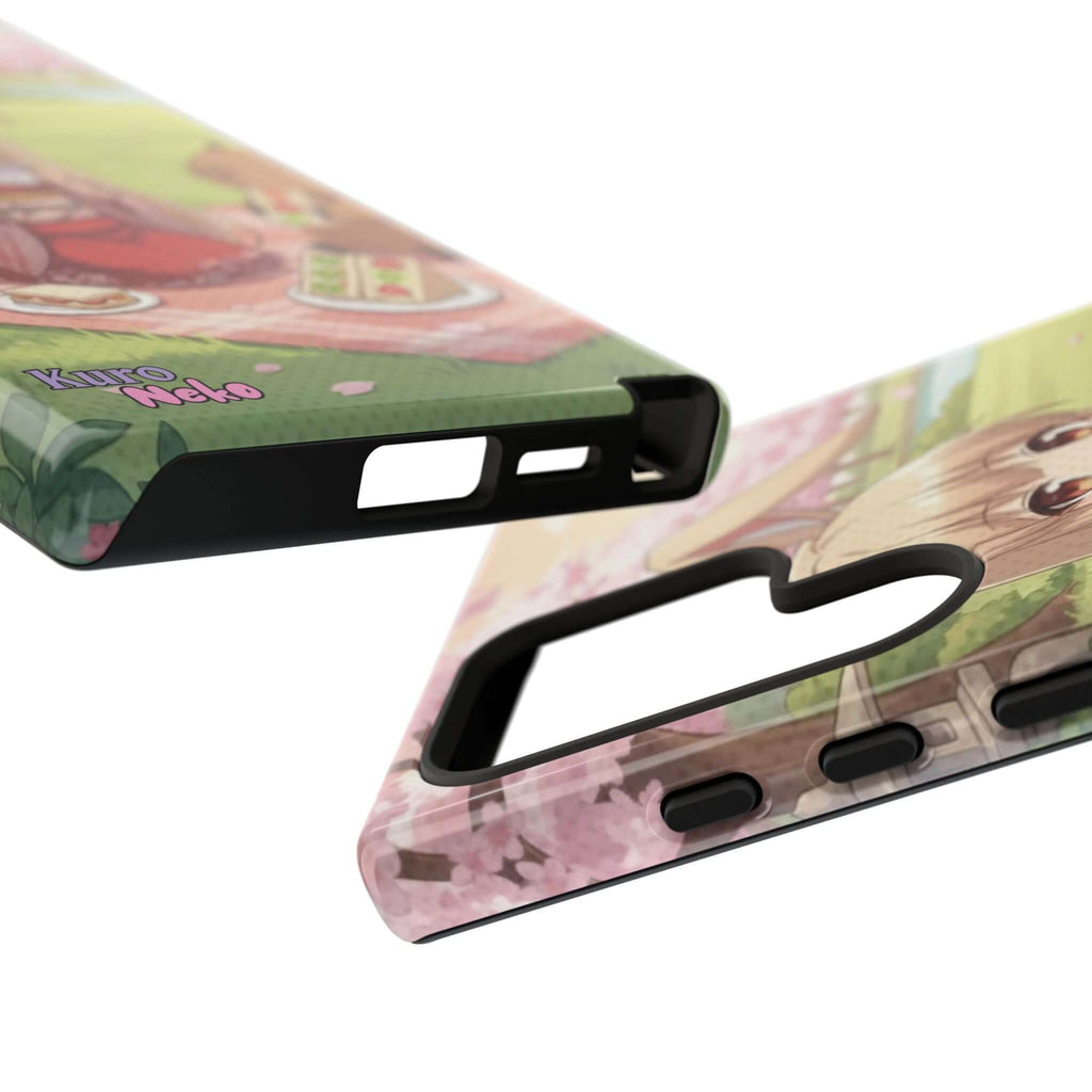 Coque de Téléphone Anime HARU Muse Chibi Pique-nique, design avec oreilles d'animaux, style anime, Kuro Neko Shop.