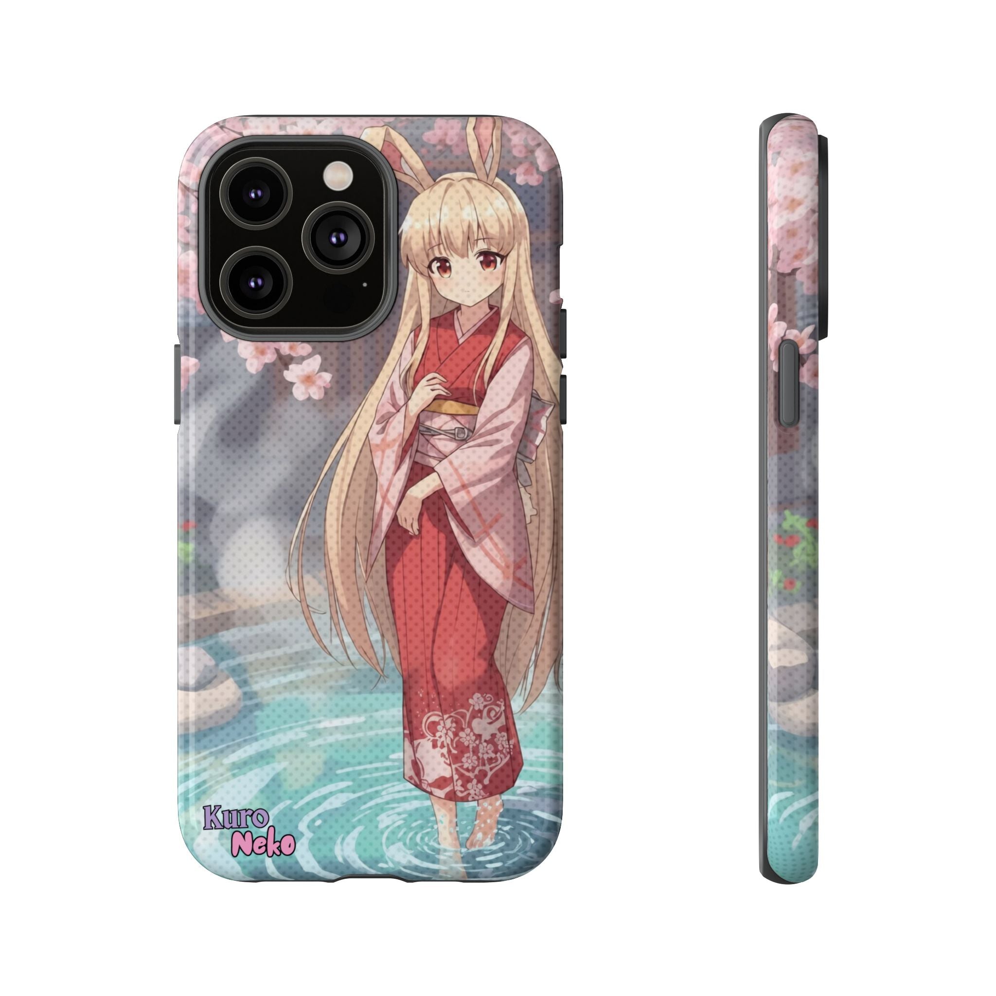coque téléphone anime Haru Protection & Style Onsen Kawaii – coque téléphone anime Haru avec design Haru lapine kemonomimi et décor onsen japonais