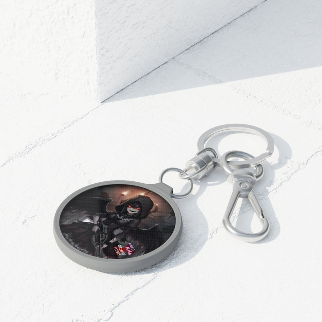 Porte-clés Anime YORU avec illustration de la muse chasseuse de démons sur fond clair