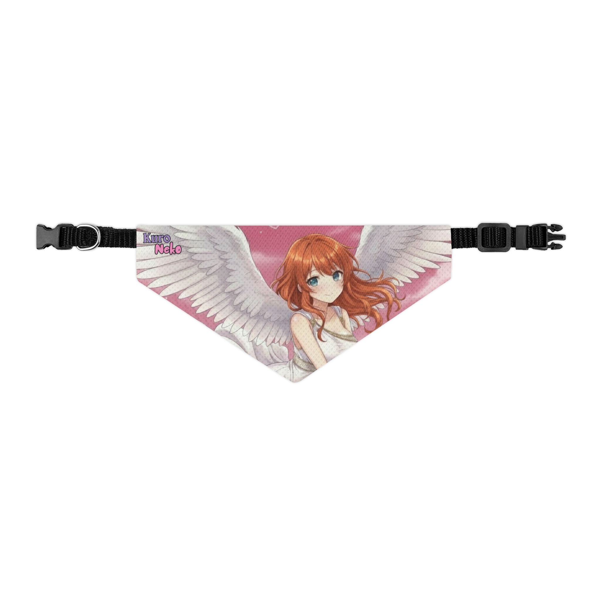 Collier bandana chat & chien Anime AIKO avec une illustration d'ange et des ailes.