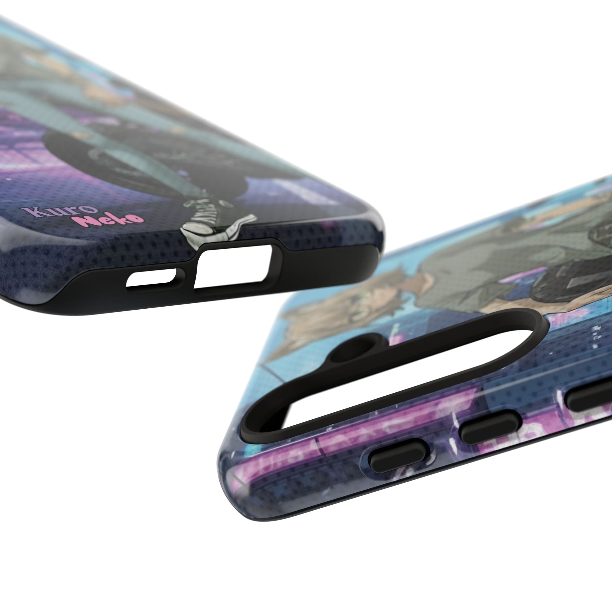 Coque téléphone Anime HANKO Style Cyberpunk & Chatte Rebelle