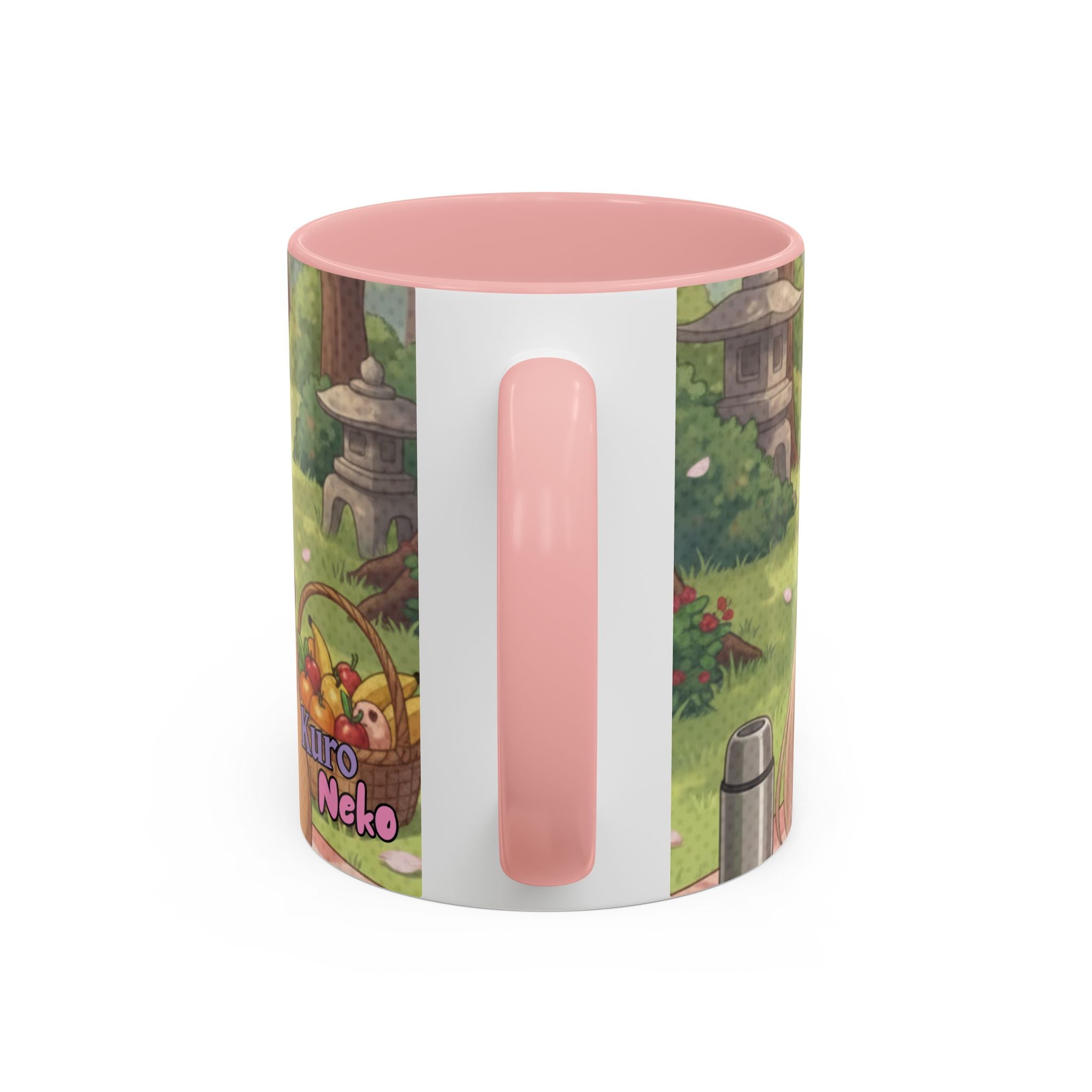 Mug Anime HARU Muse Chibi Pique-nique Sakura avec oreilles d'animaux, style anime, Kuro Neko Shop.