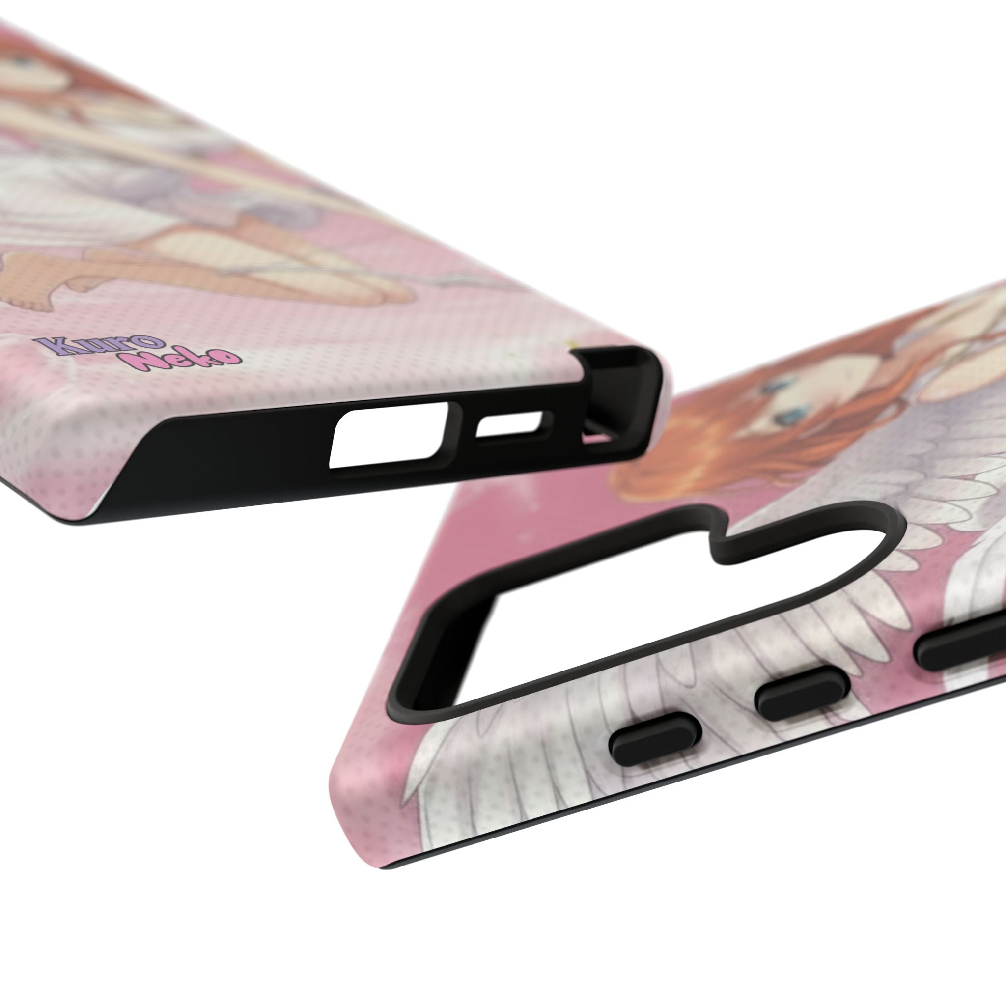 Coque Téléphone Anime AIKO Muse Cygne & Douceur Pastel avec motifs de kemonomimi et oreilles d'animaux, Kuro Neko Shop.