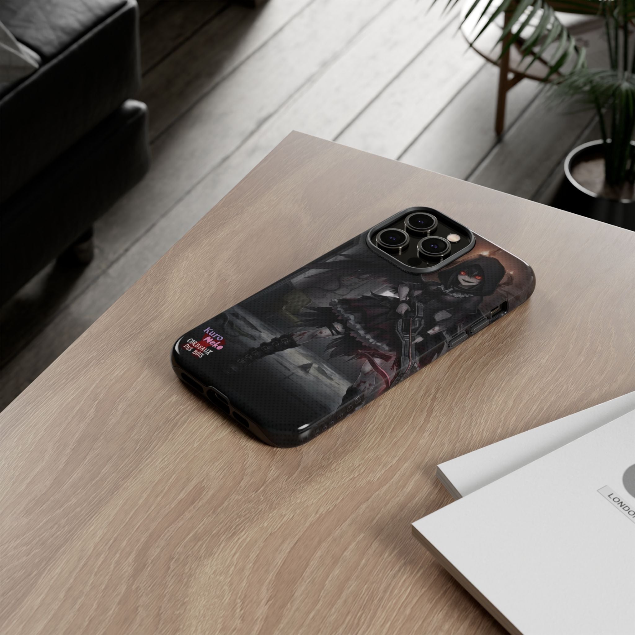 Anime Phone Case – Mad as Yoru Crow Waifu Kemonomimi design featuring a gothic horror aesthetic.