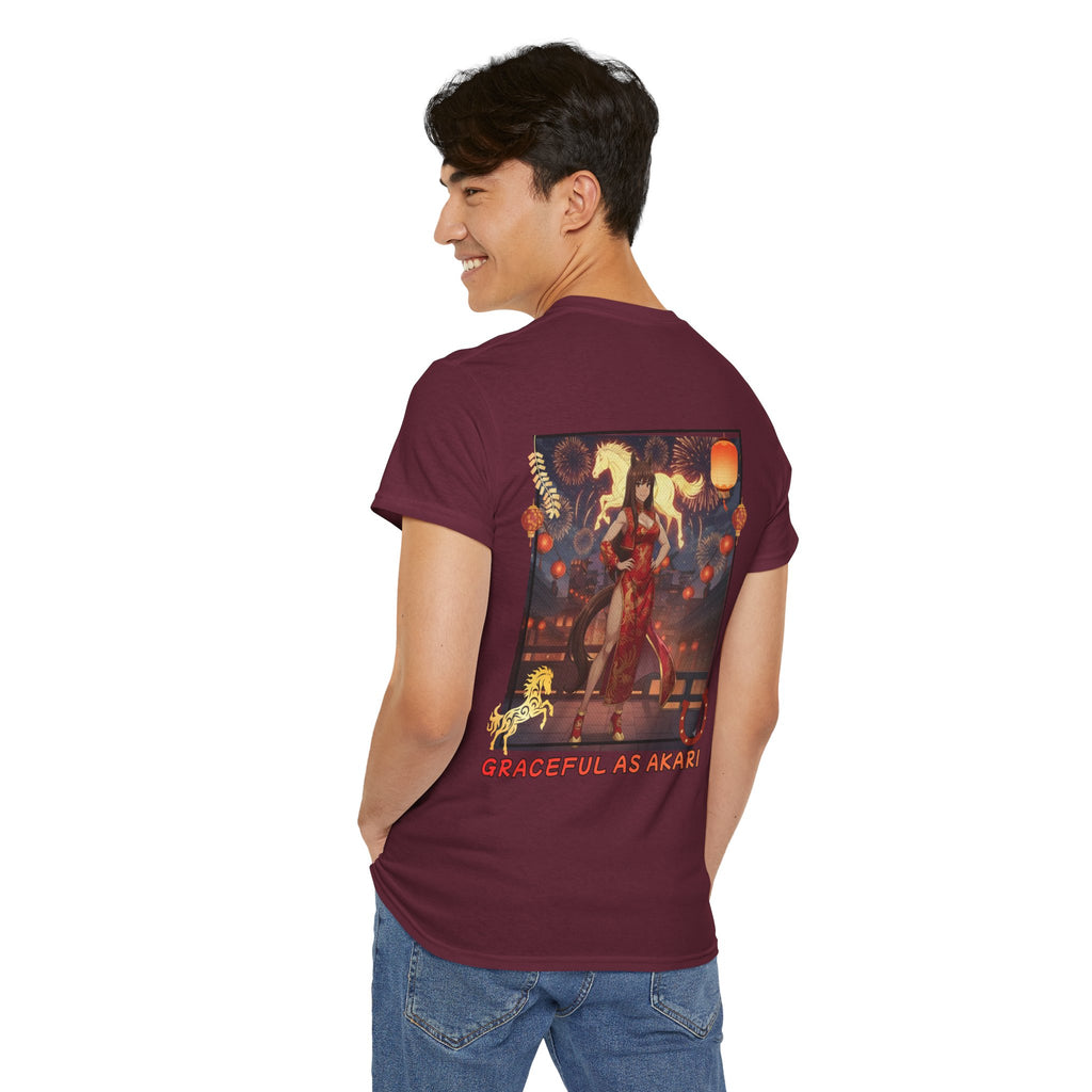 T-shirt Anime AKARI Danse du Zodiaque & Style Cheval avec design élégant de kemonomimi, oreilles d'animaux, chez Kuro Neko Shop.