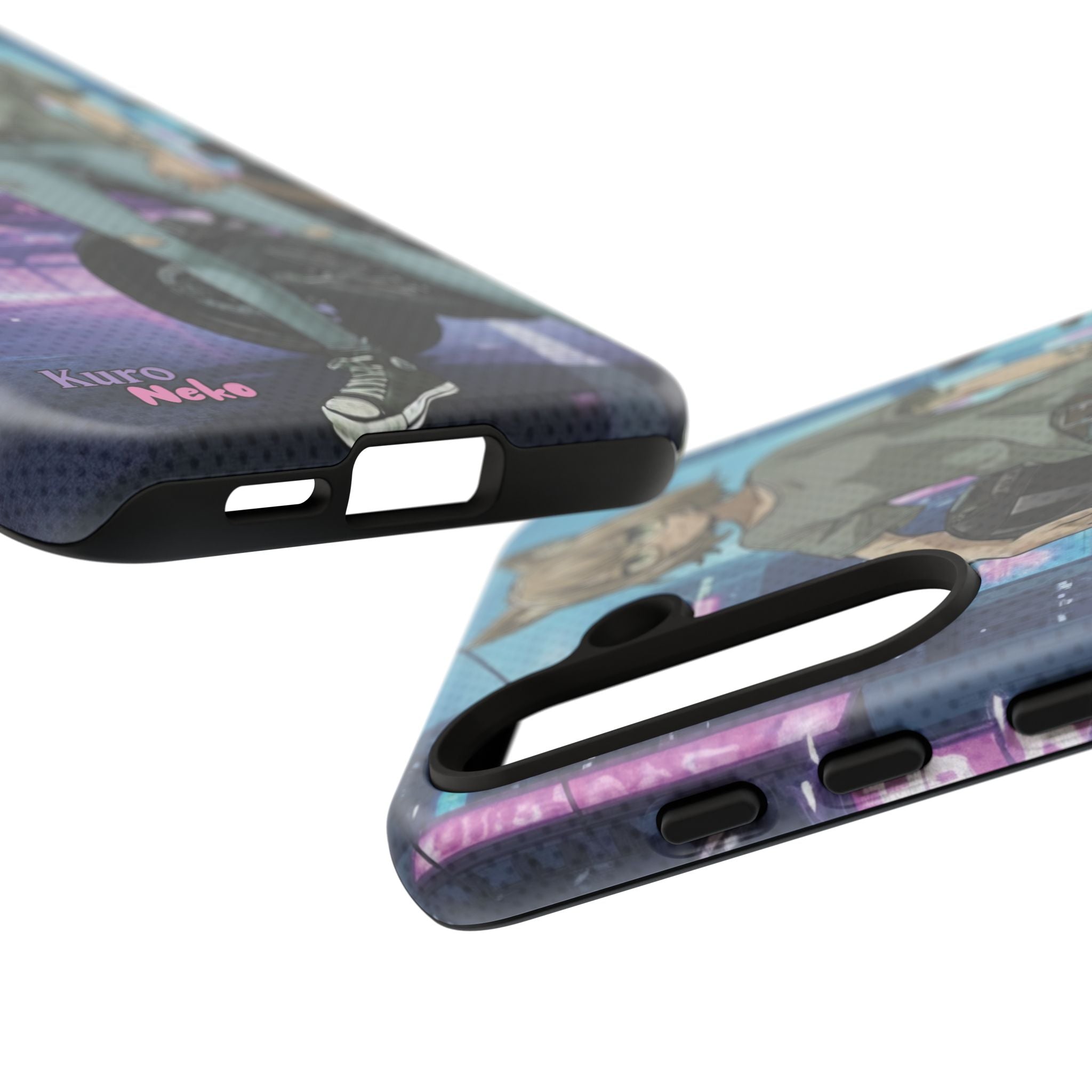 Coque téléphone Anime HANKO Style Cyberpunk & Chatte Rebelle