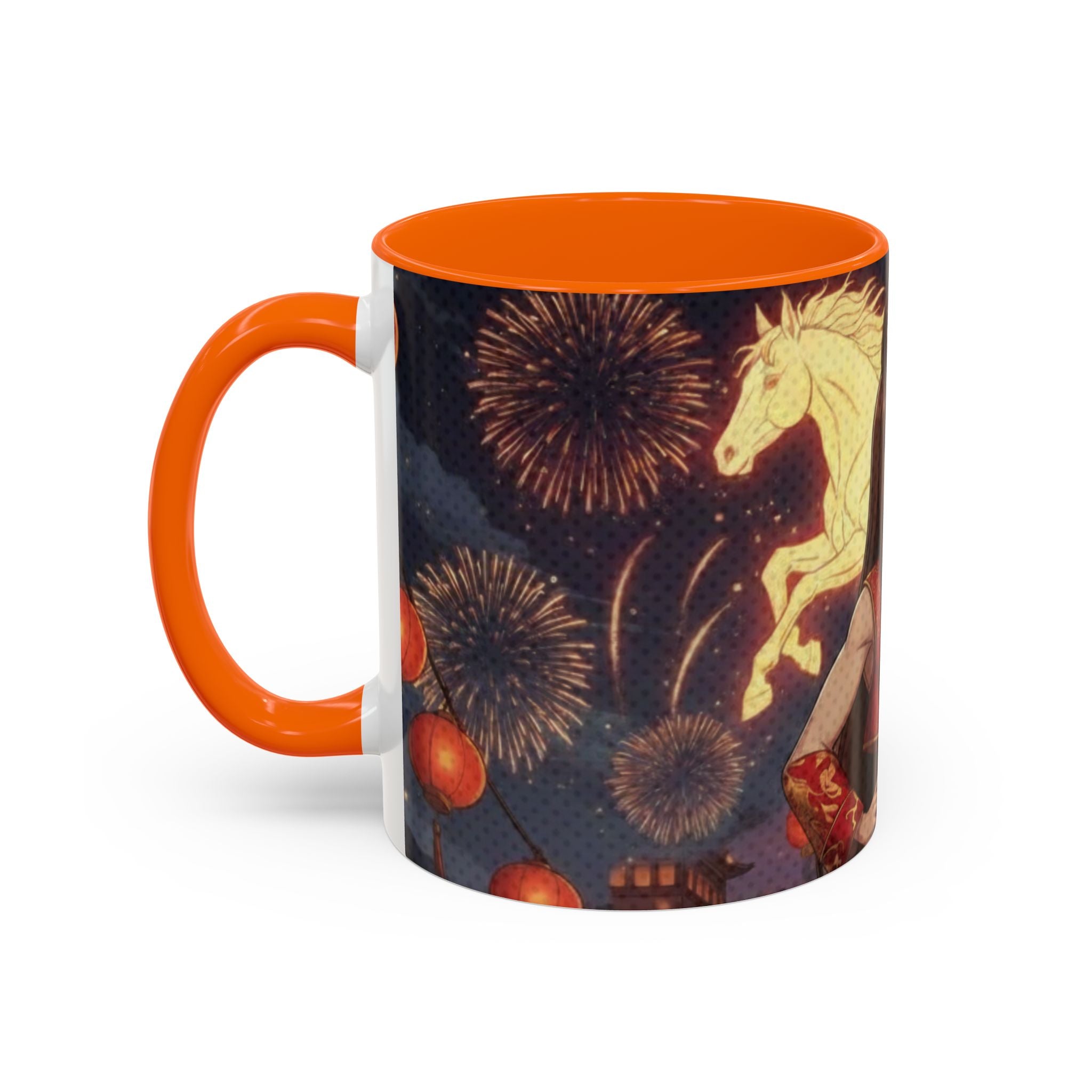 Mug Anime AKARI Cheval de Feu & Style Zodiaque avec design kemonomimi, oreilles d'animaux et motifs festifs - Kuro Neko Shop.