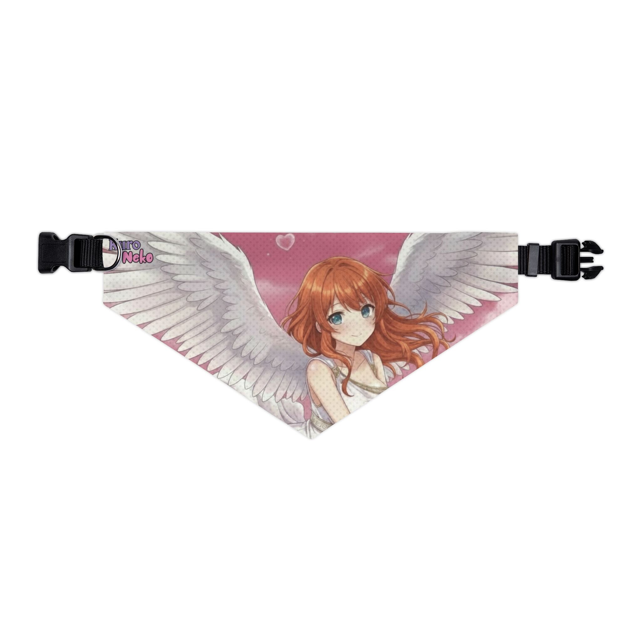 Collier bandana chat & chien Anime AIKO avec illustration d'une muse angélique aux ailes blanches.