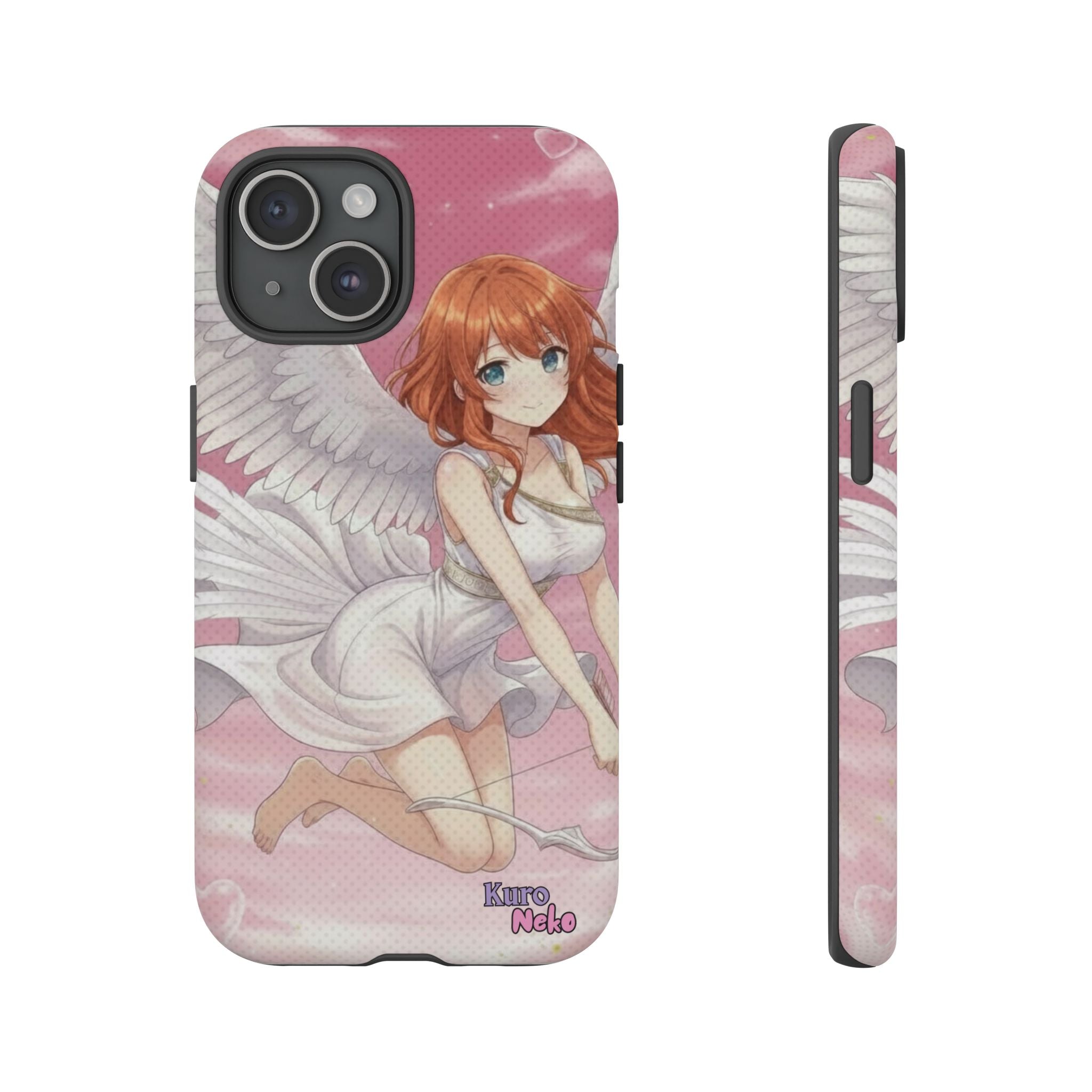 Coque Téléphone Anime AIKO Muse Cygne & Douceur Pastel, design anime avec oreilles d'animaux, style kemonomimi, Kuro Neko Shop.