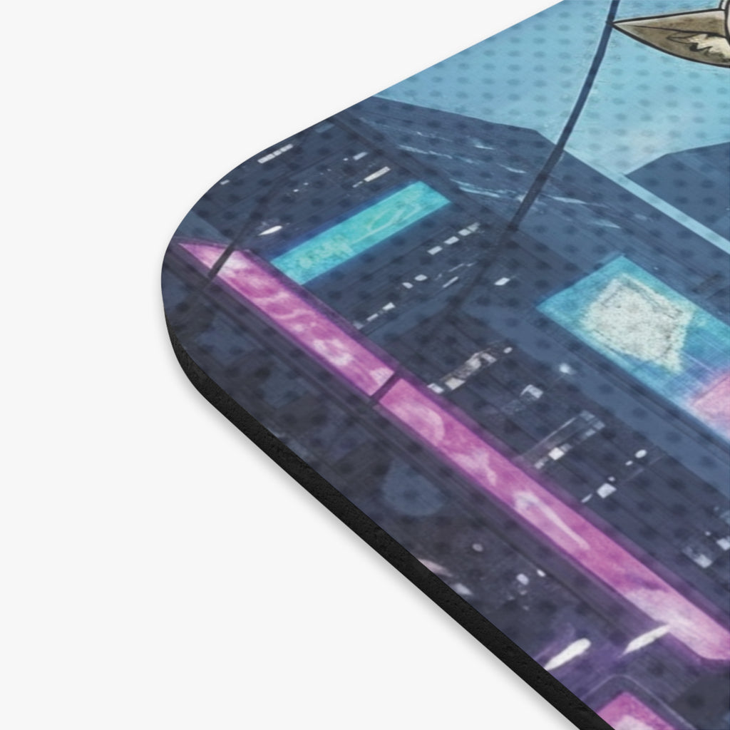 Tapis de souris Anime HANKO avec design cyberpunk et bordure noire, idéal pour les fans d'animation et de style rebelle.