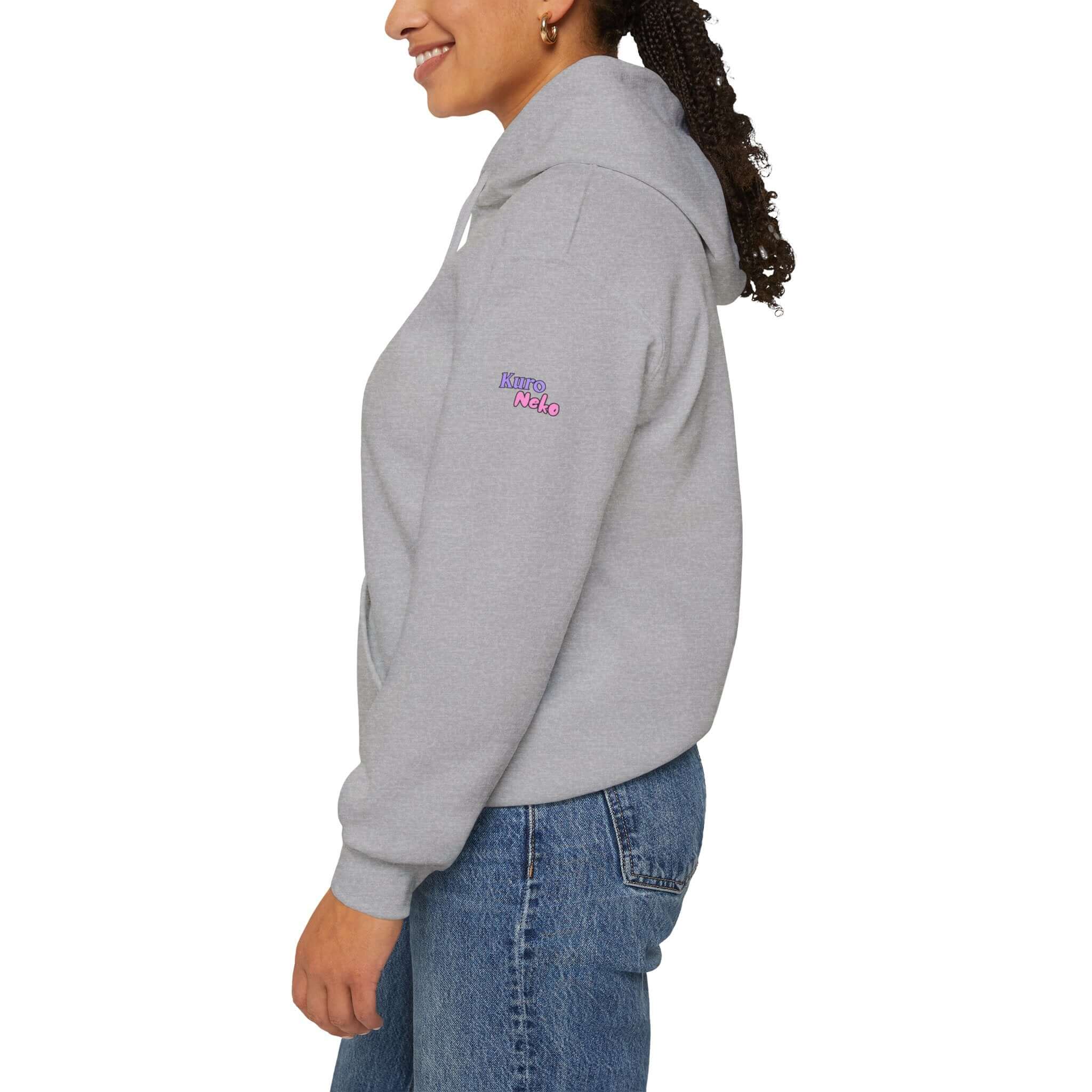 Sweat à capuche Anime HARU Muse Chibi Pique-nique Sakura porté sur le côté, style décontracté, Kuro Neko Shop.