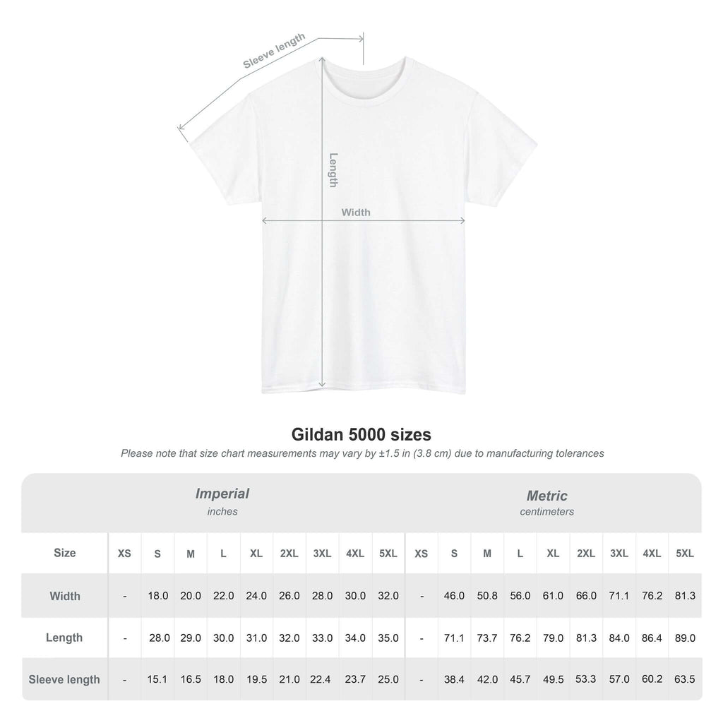 T-shirt Anime HARU Muse Chibi Pique-nique Sakura size chart in inches and centimeters, Kuro Neko Shop