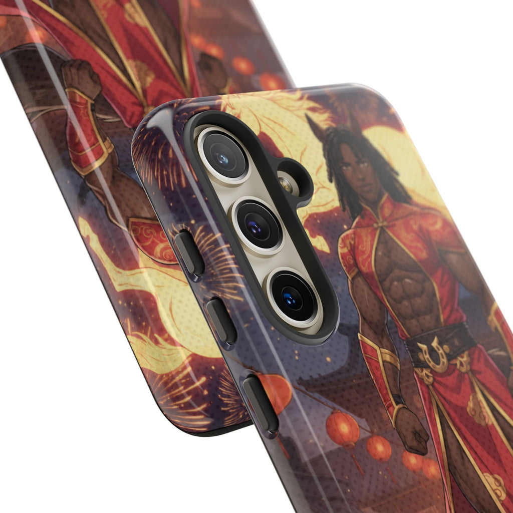 Coque RYO husbando Année du Cheval finition brillante couleurs rouge or iPhone Samsung
