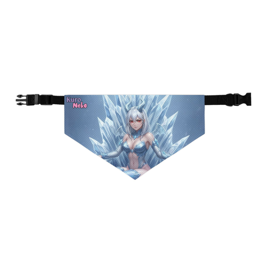Collier bandana chat & chien Anime YUKI dragonne - bandana-collier glacé avec illustration de reine féerique, style fantasy pour pets