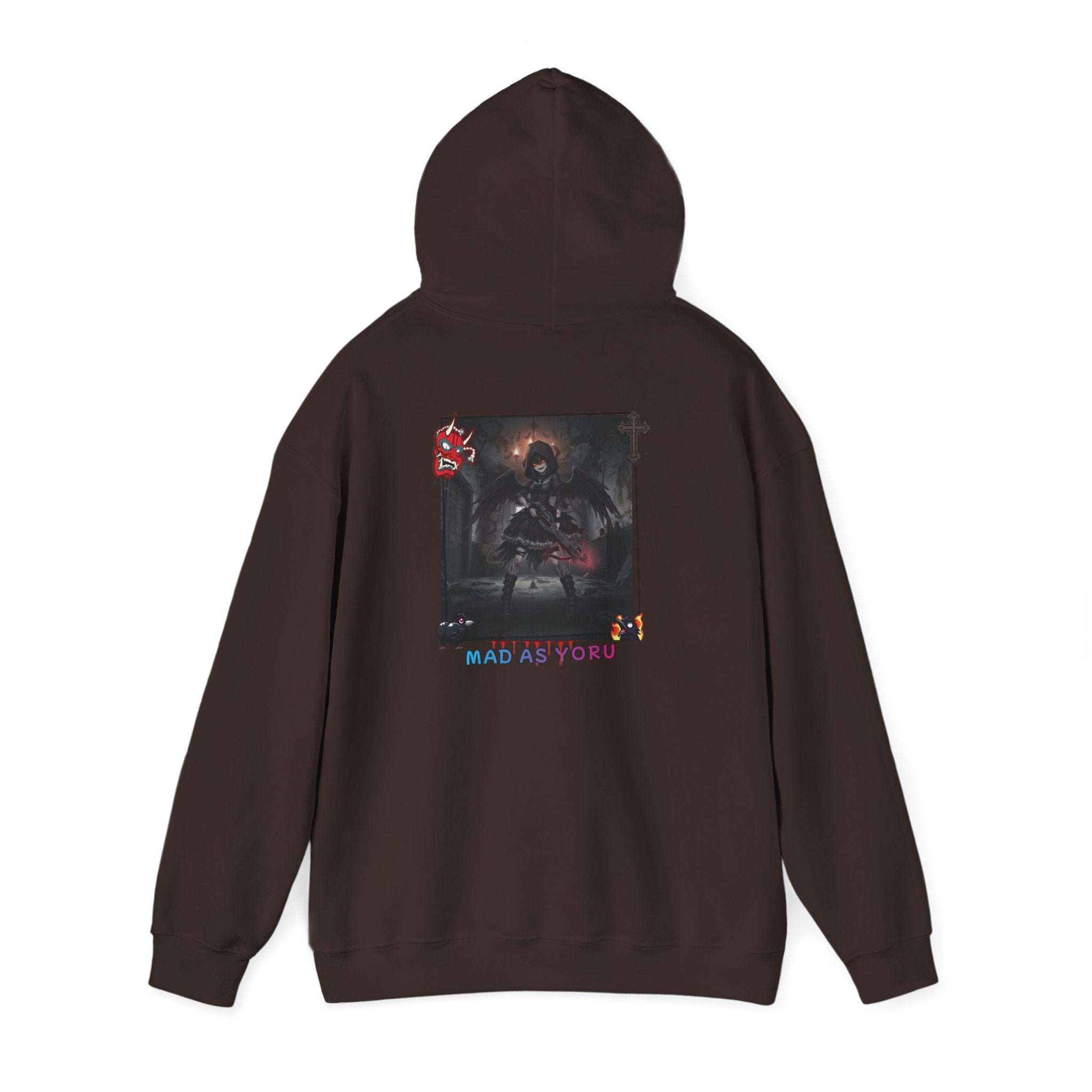 Sweat à Capuche Anime YORU avec design unique à l'arrière, parfait pour les fans d'anime et de style gothique.
