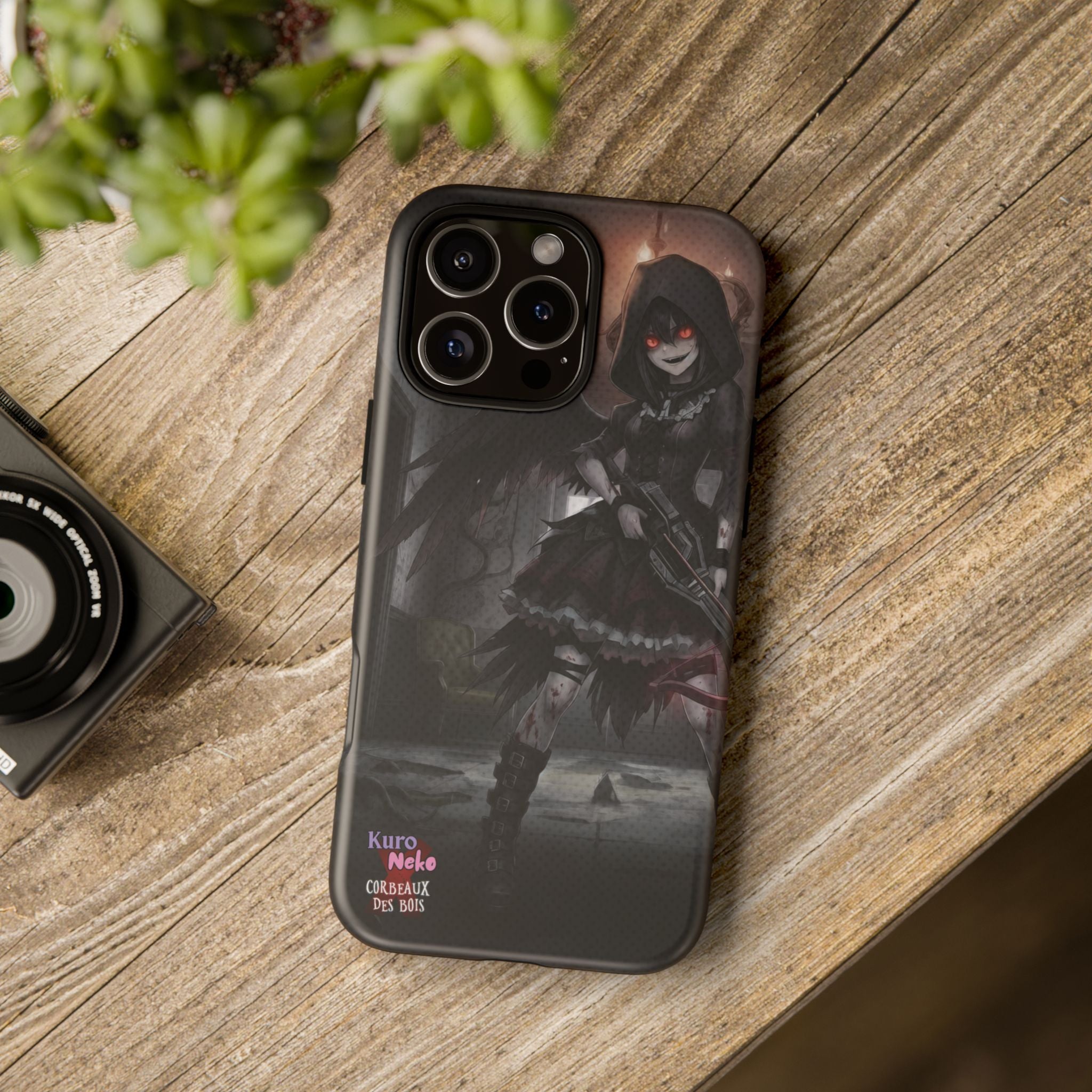 Anime Phone Case – Mad as Yoru Crow Waifu Kemonomimi featuring a dark, gothic design with a mysterious waifu character.