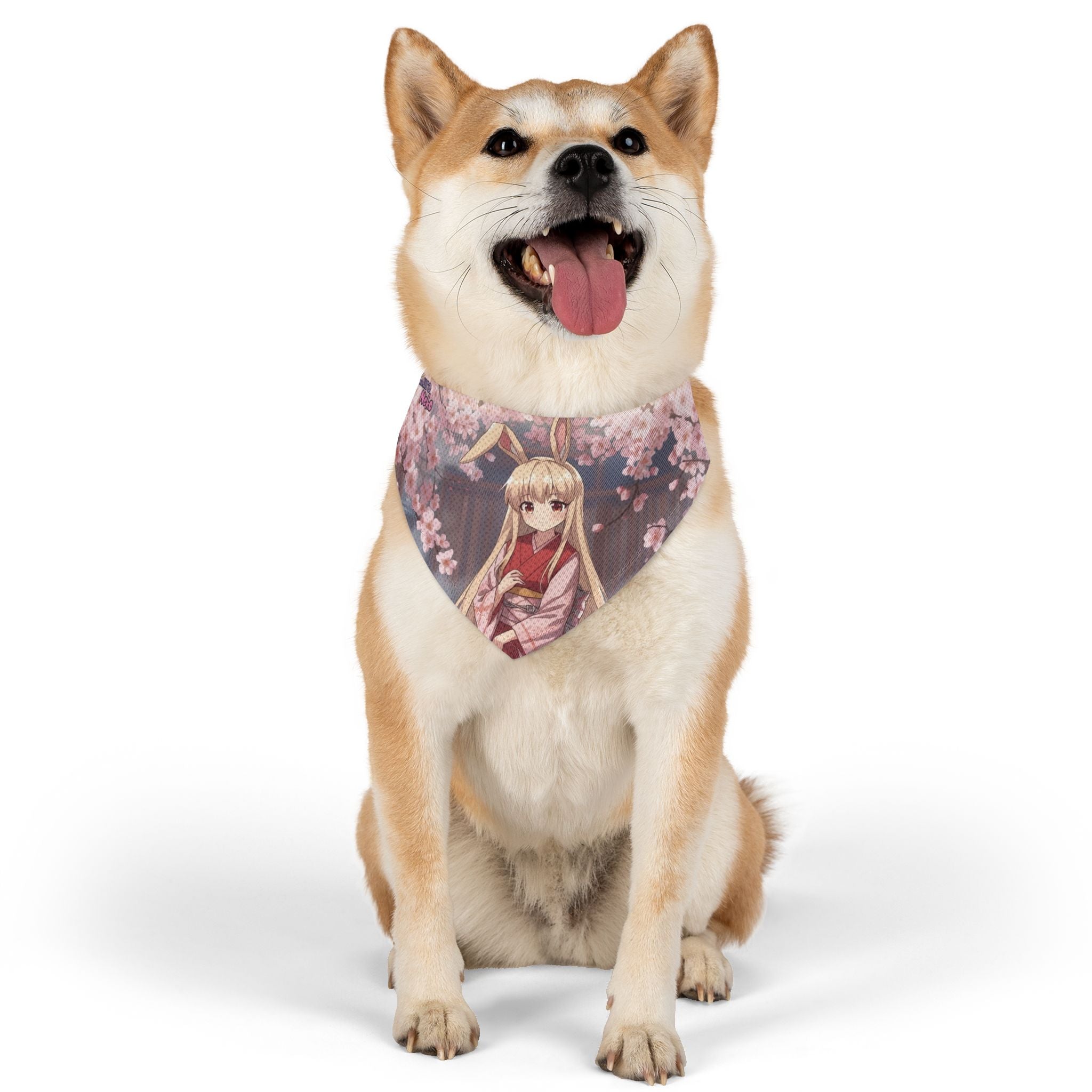 Collier bandana chat & chien Anime HARU Douceur Lapin & Style Kawaii, chien avec design kemonomimi, Kuro Neko Shop.