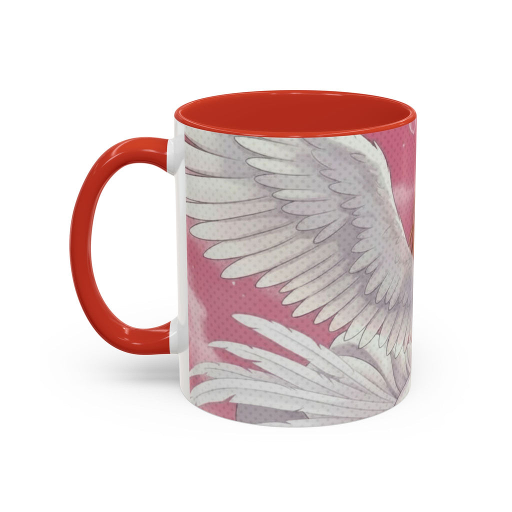 Mug Anime AIKO Muse Cygne & Douceur Romantique avec ailes blanches, design tendre, style anime. Kuro Neko Shop.