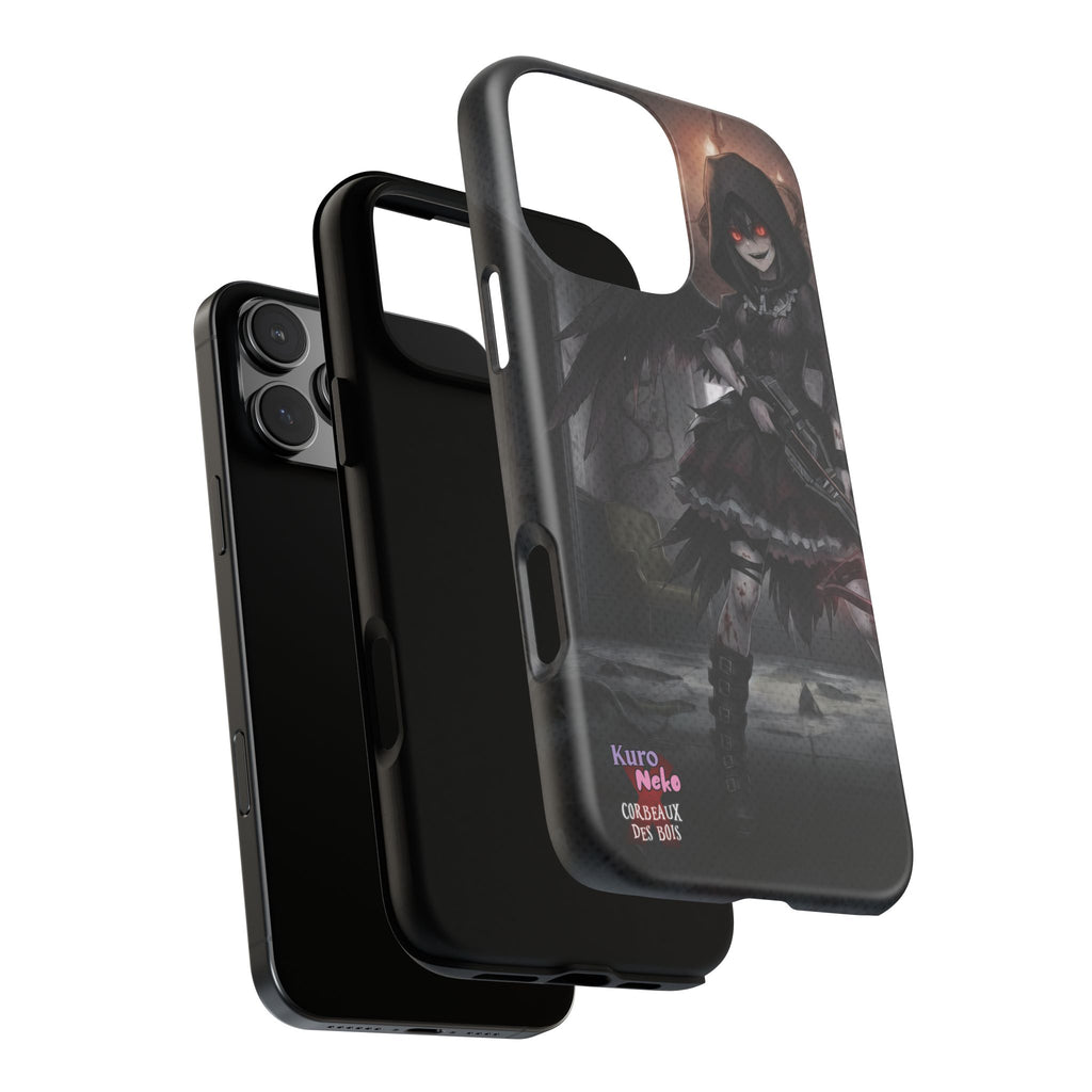 Anime Phone Case – Mad as Yoru Crow Waifu Kemonomimi showcasing Gothic horror design with Yoru in dark attire.