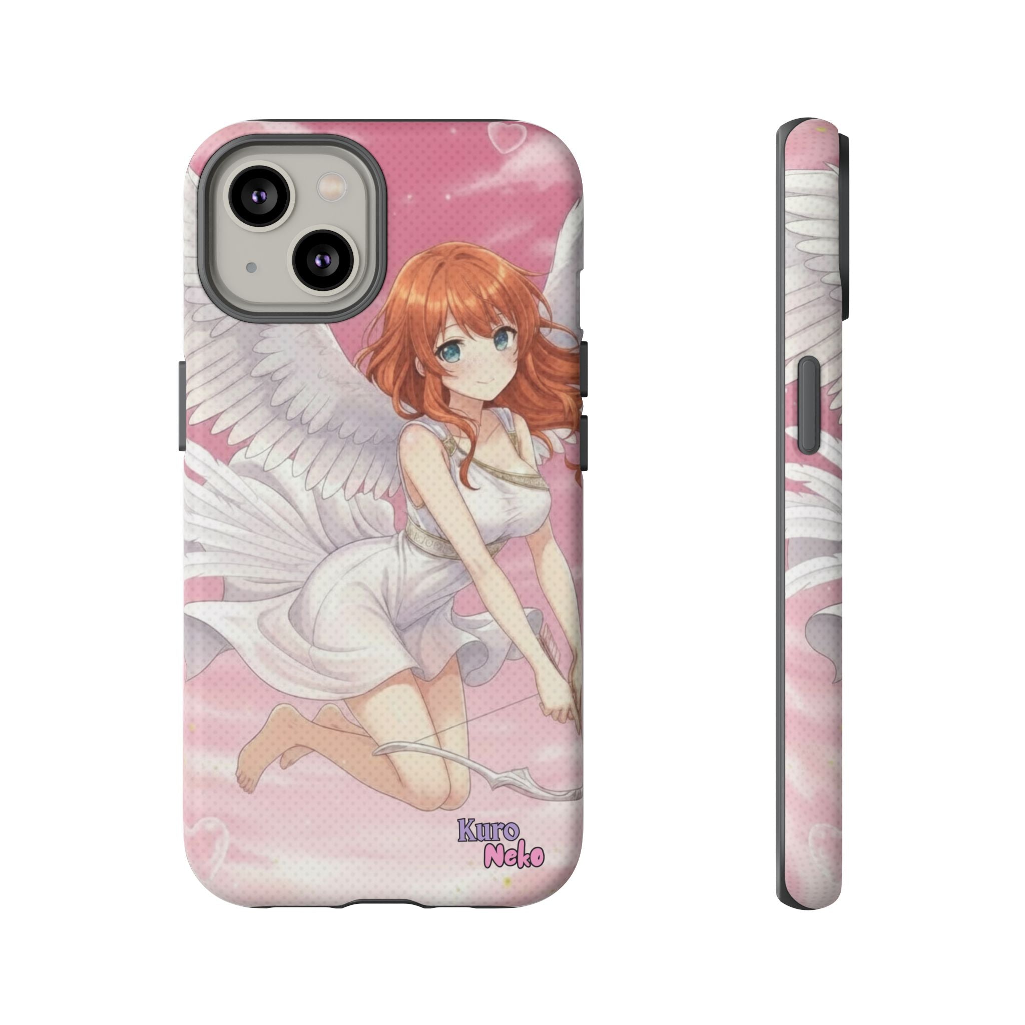 Coque téléphone Anime AIKO Muse Cygne & Douceur Pastel — protection smartphone avec design Sweet as AIKO, cygne kemonomimi et ailes blanches sur fond rose