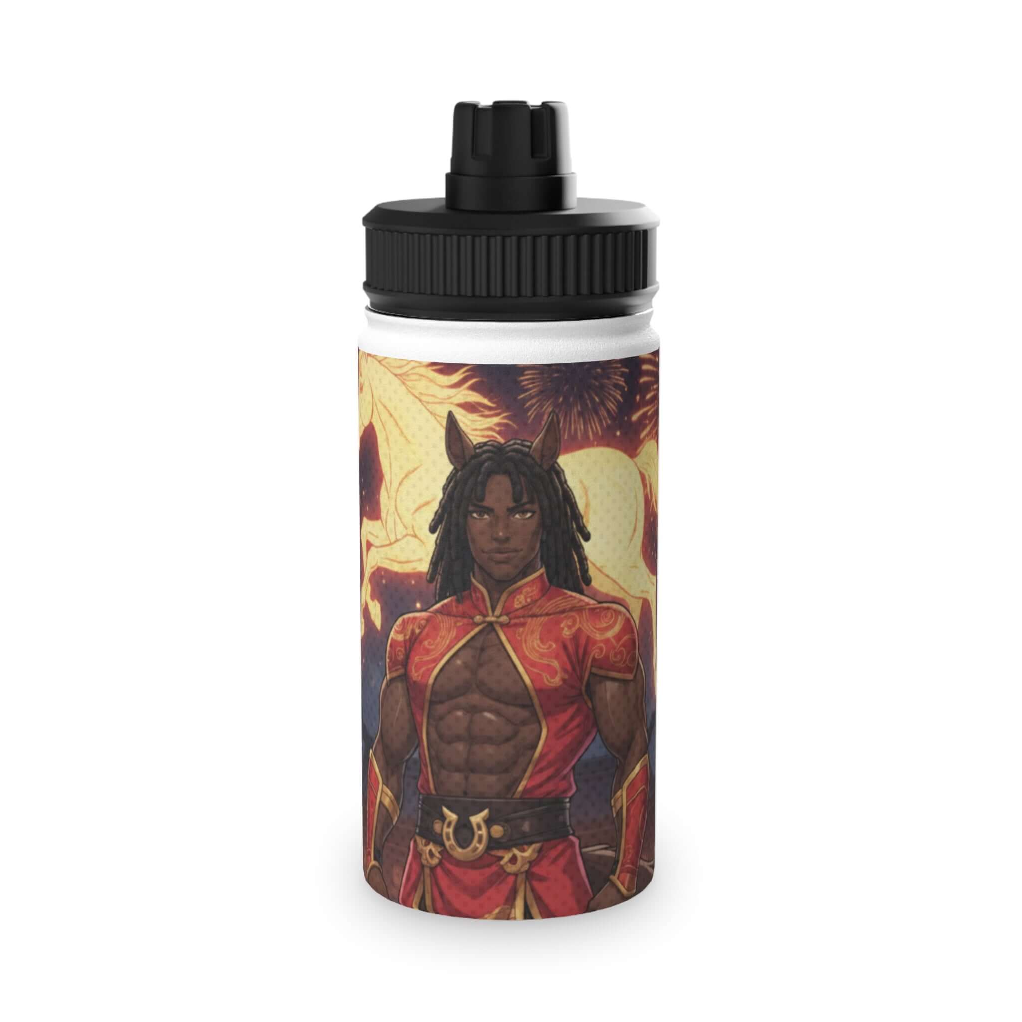 Gourde isotherme Anime RYO Cheval de Feu – design protecteur et audacieux avec personnage chevalier d'Akatsuki, énergie de cheval de feu