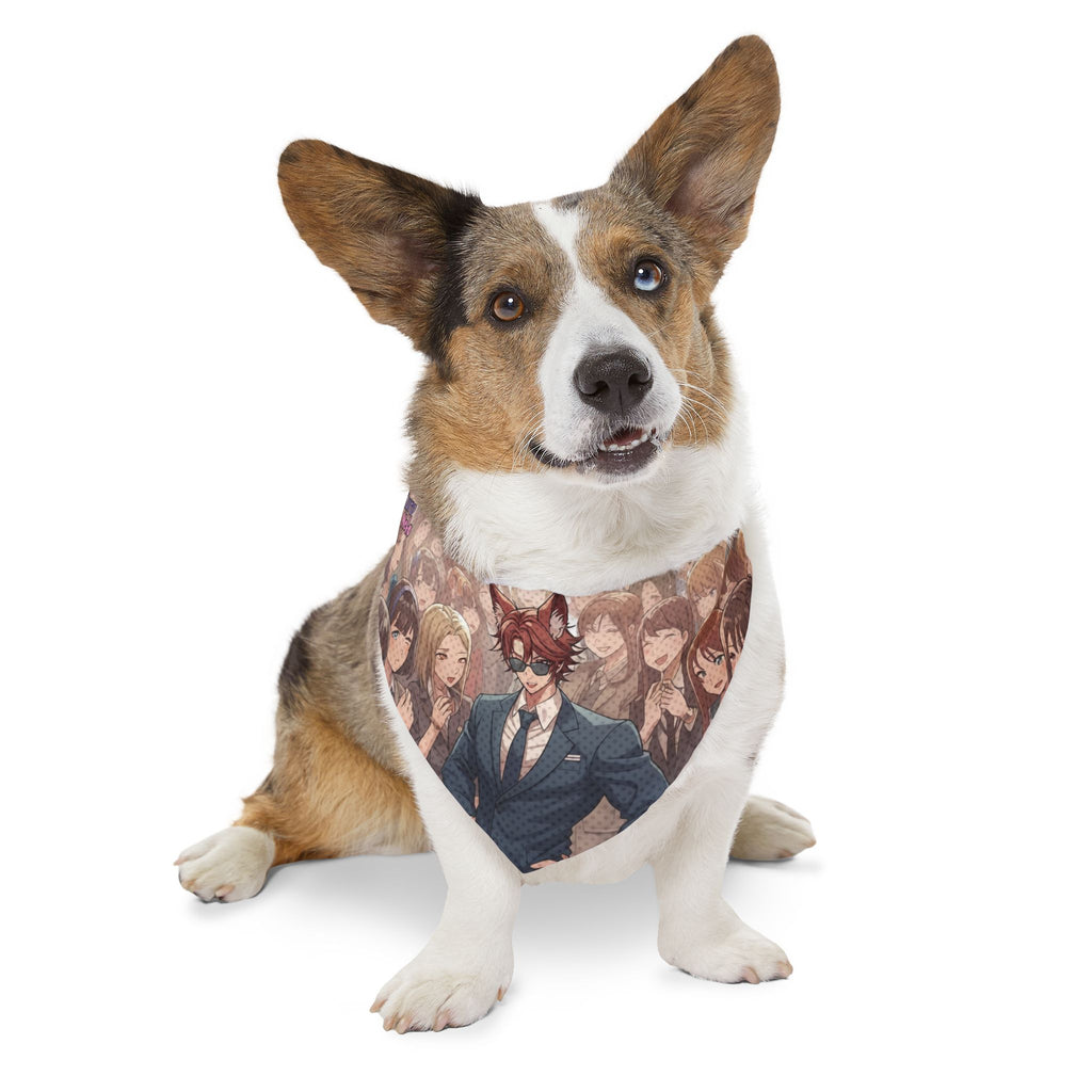 Collier bandana chat & chien Anime KAITO Renard à l'Aura Charismatique sur un chien stylé avec oreilles d'animaux - Kuro Neko Shop