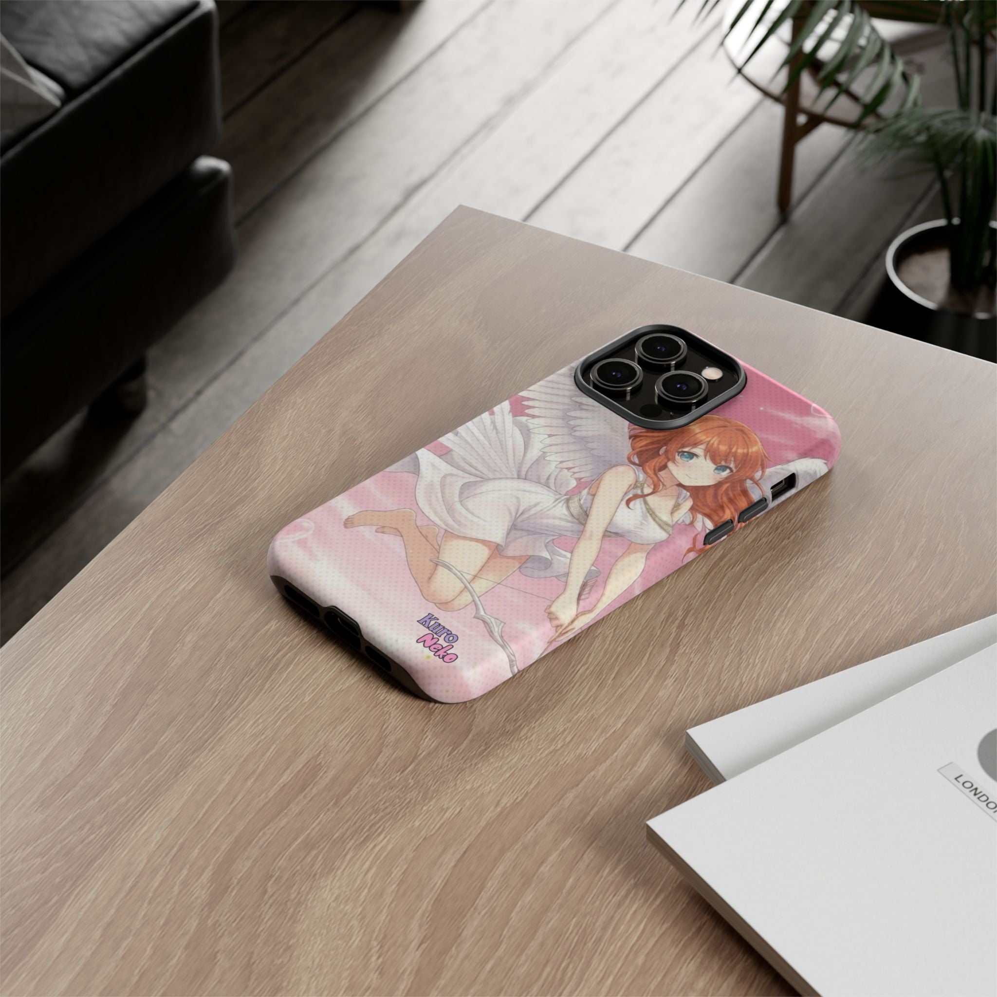 Coque Téléphone Anime AIKO Muse Cygne & Douceur Pastel avec personnages kemonomimi et oreilles d'animaux, Kuro Neko Shop.