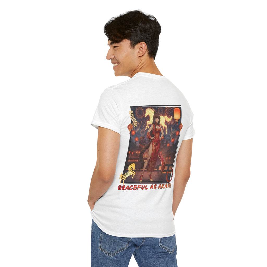 T-shirt Anime AKARI Danse du Zodiaque & Style Cheval avec personnage kemonomimi et oreilles d'animaux, Kuro Neko Shop.