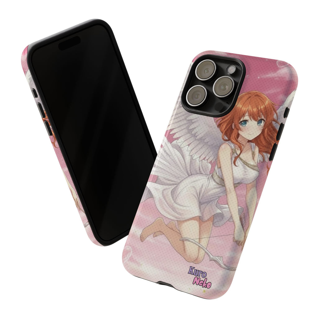 Coque Téléphone Anime AIKO Muse Cygne & Douceur Pastel avec illustration d'une fille aux ailes, style anime, Kuro Neko Shop.