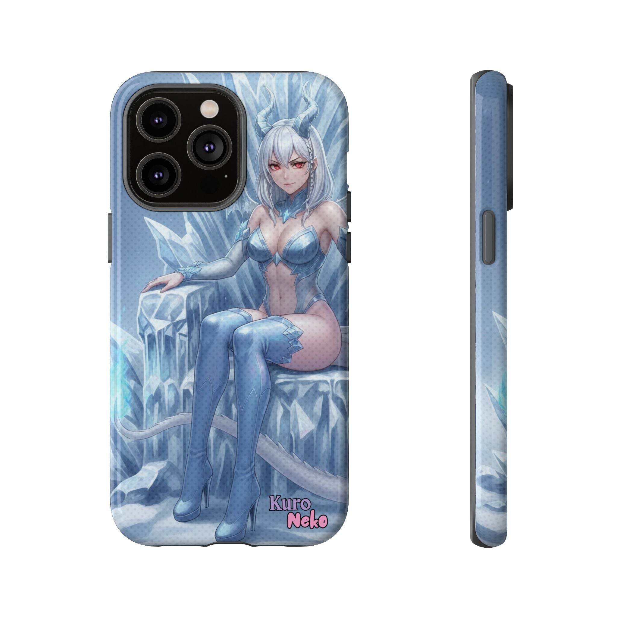 coque téléphone anime yuki - dragonne kemonomimi dans un décor hivernal froid 'Cold as Yuki'