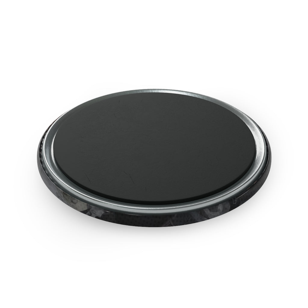 Magnet rond Anime YORU – Magnet noir rond avec surface lisse et contour argenté.