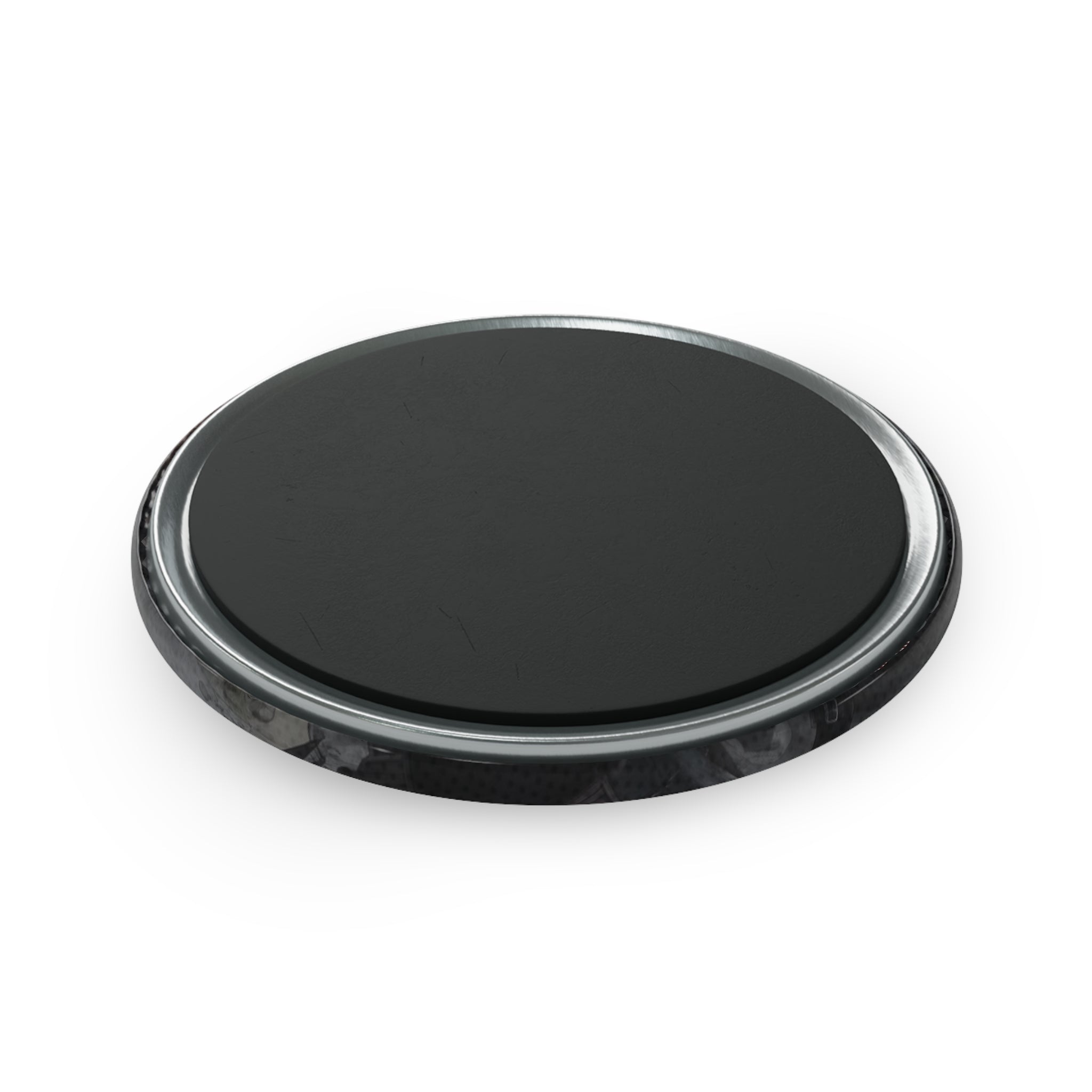 Magnet rond Anime YORU – Magnet noir rond avec surface lisse et contour argenté.
