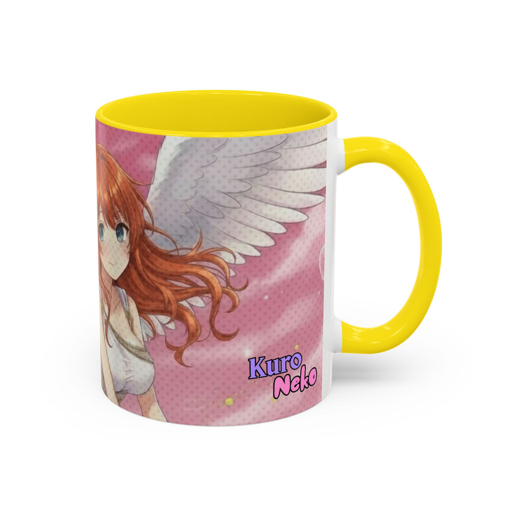 Mug Anime AIKO Muse Cygne & Douceur Romantique, style anime avec une fille aux ailes, oreilles d'animaux, Kuro Neko Shop.
