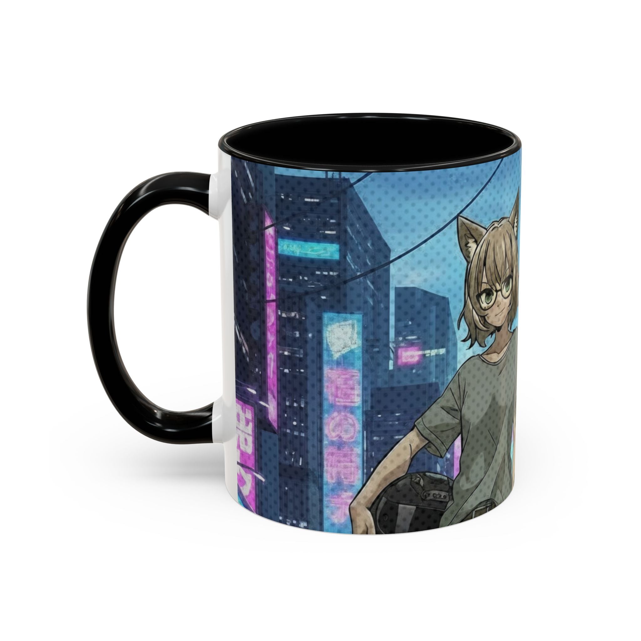 Mug Anime HANKO Style Cyberpunk & Chatte Rebelle