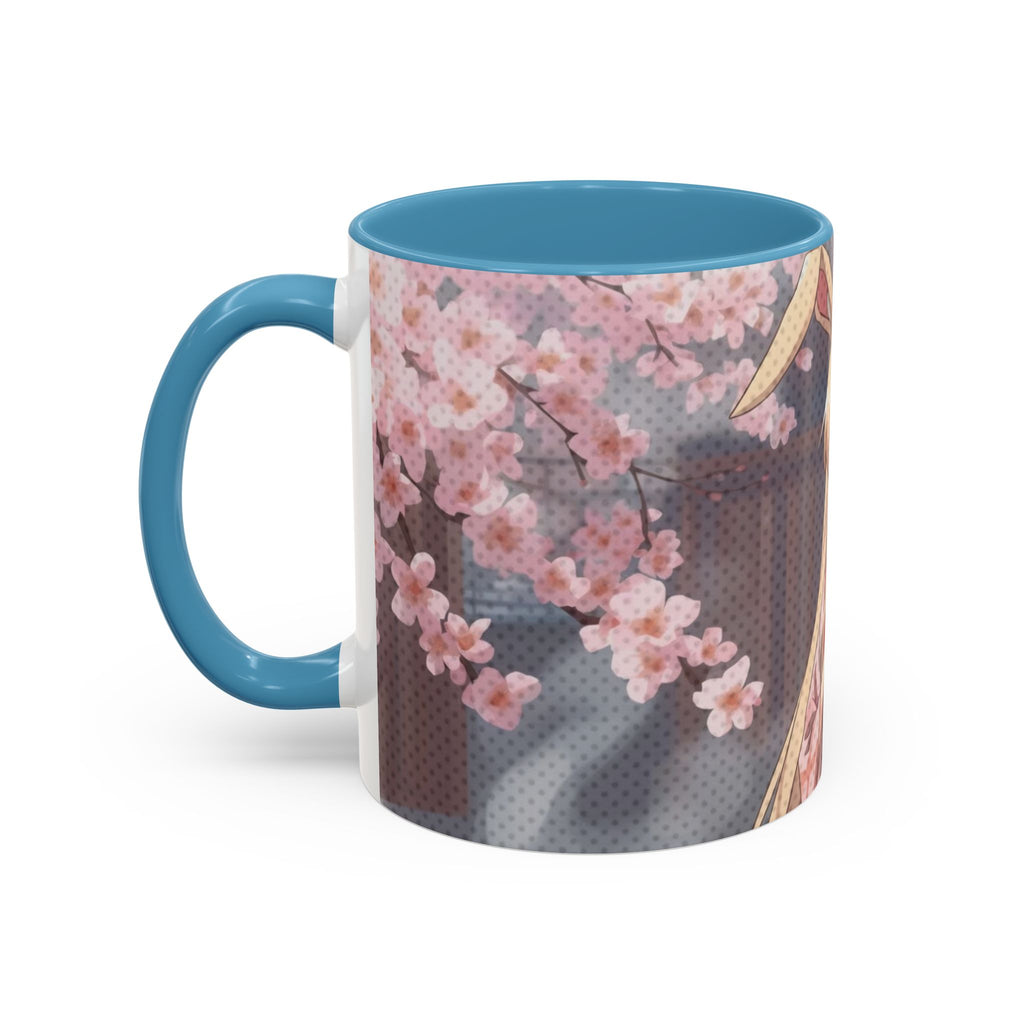 Tasse anime HARU bunny girl BLEU PASTEL 330ml vue de profil poignée ergonomique